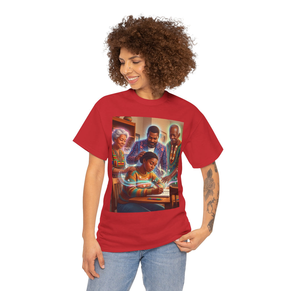 Black Family Study Night T-Shirt — Inspirational Afrofuturist Classroom Artwork