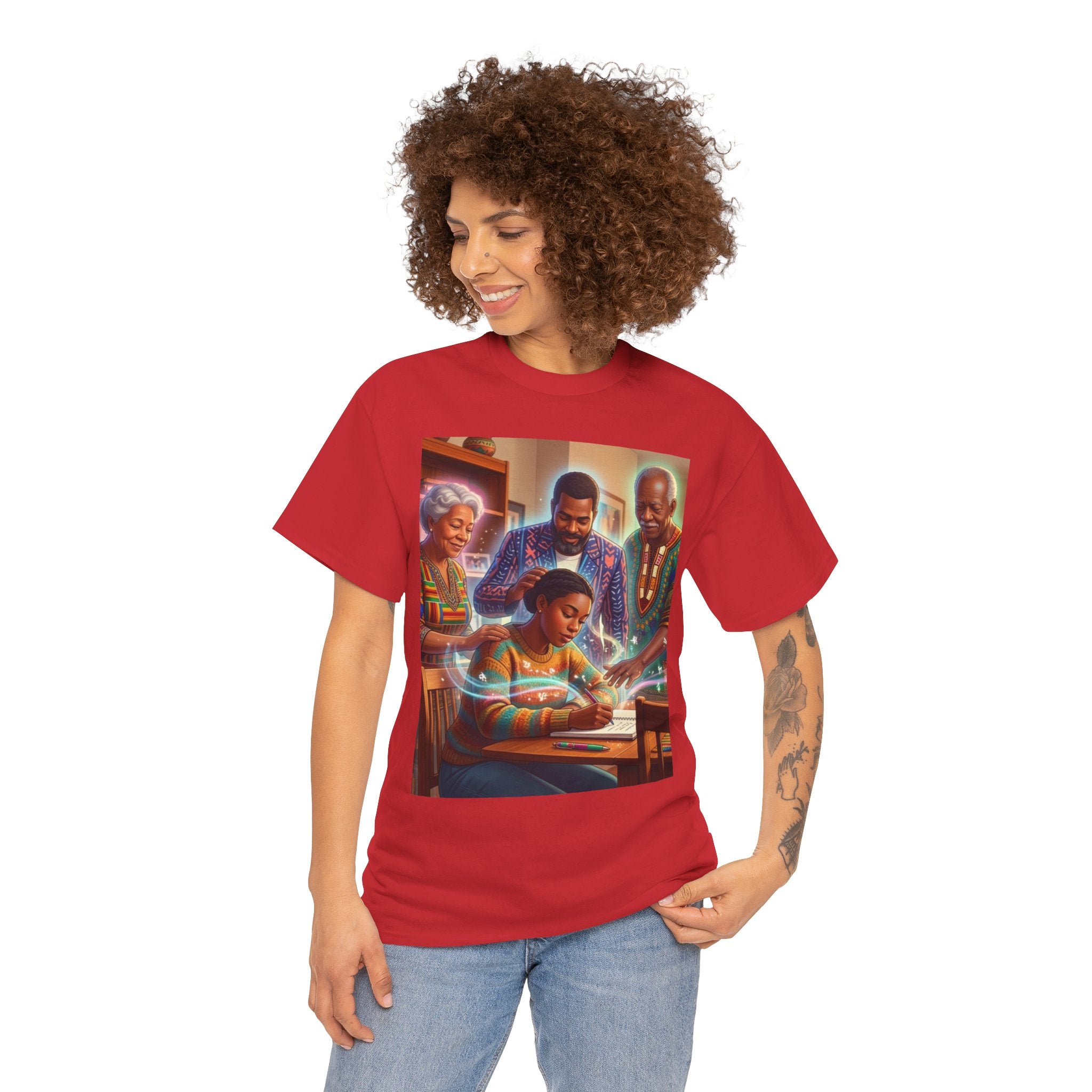 Black Family Study Night T-Shirt — Inspirational Afrofuturist Classroom Artwork