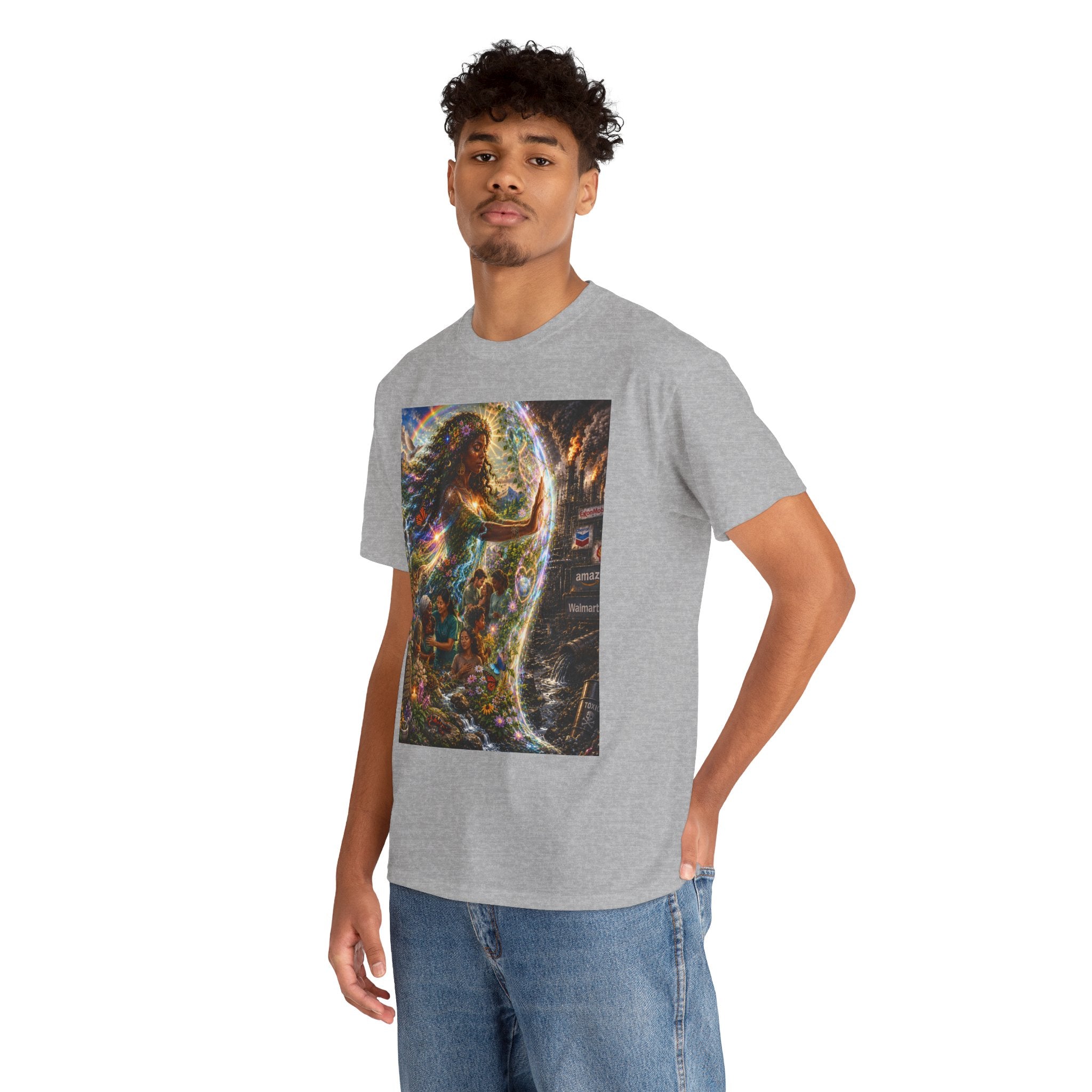 Cosmic Guardian Tee — Earth Mother Spiritual Graphic T-Shirt