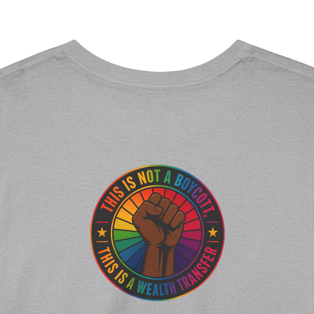 Graphic Tee — "I'm White, But Not THAT White" Illustration with Back Raised Fist Logo