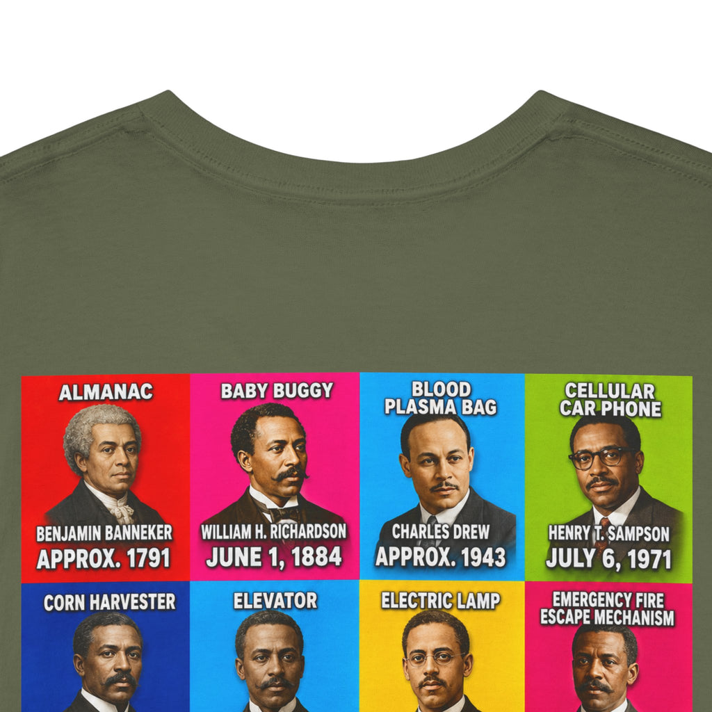 Black inventors Grid T‑Shirt — Colorful Historical Portraits Tee
