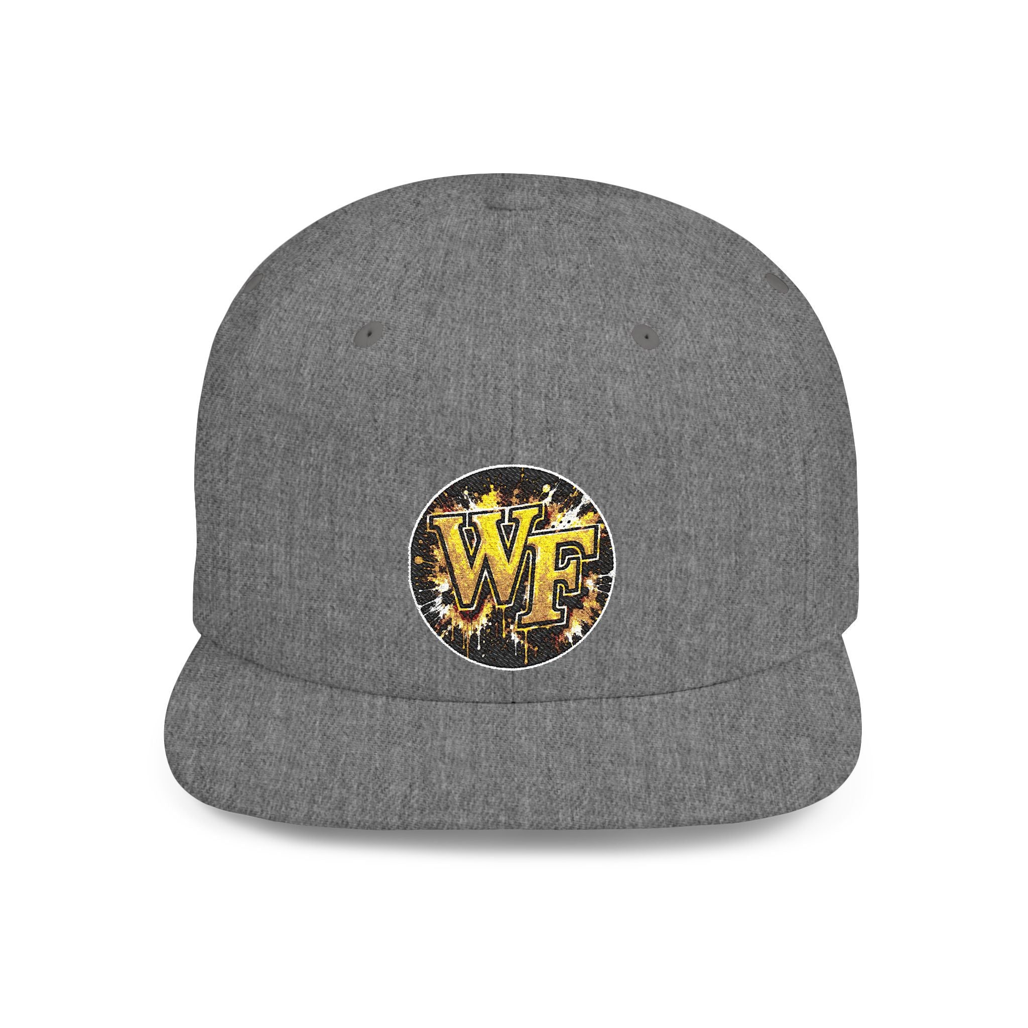 Snapback Hat — WF Gold Leopard Logo Flat Bill Cap