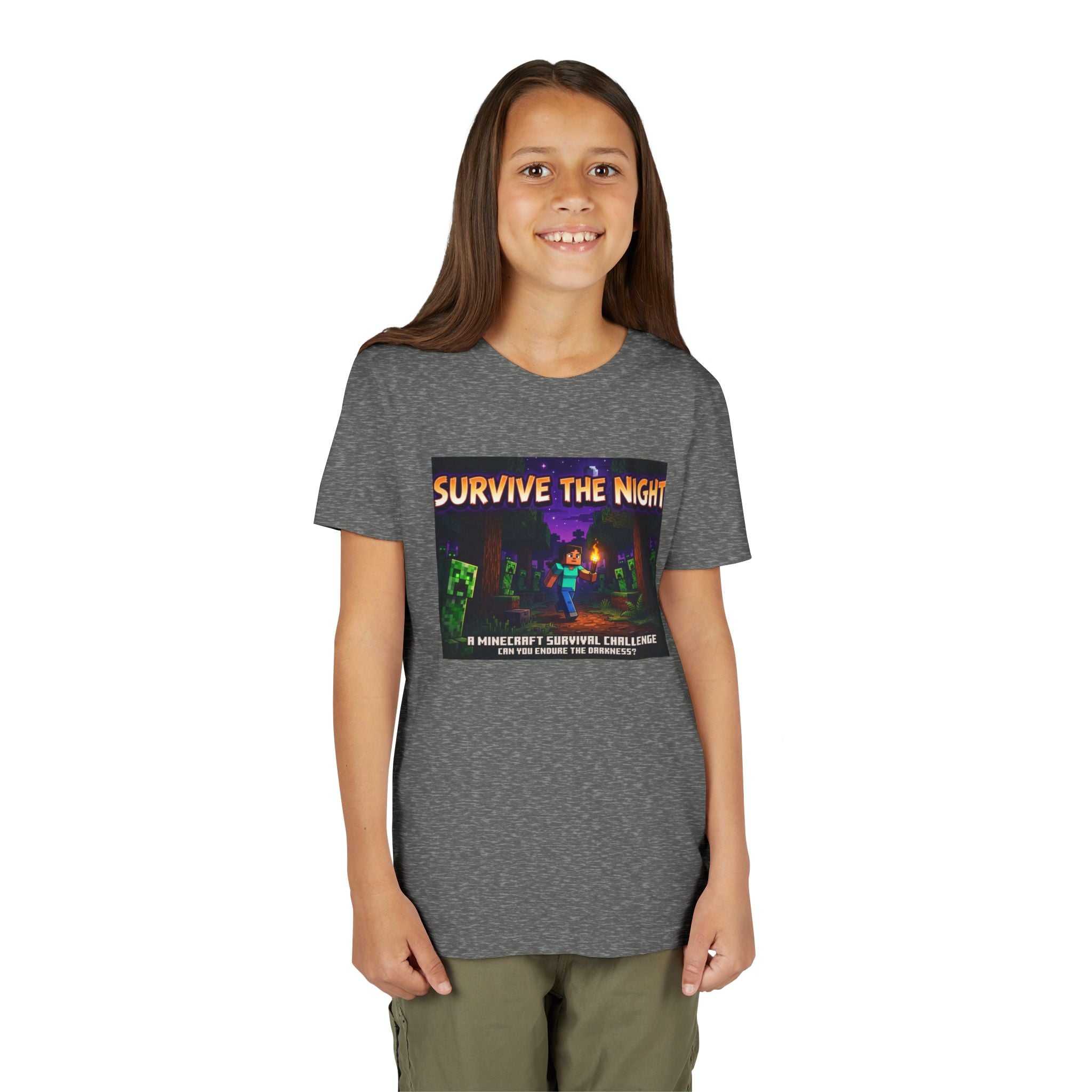Survive the Night Youth Tee — Glowing Creeper Night Gamer Shirt