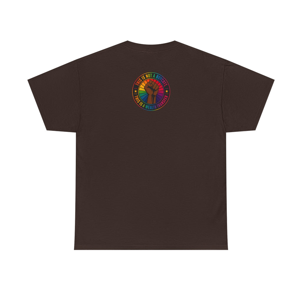Graphic Tee — "I'm White, But Not THAT White" Illustration with Back Raised Fist Logo