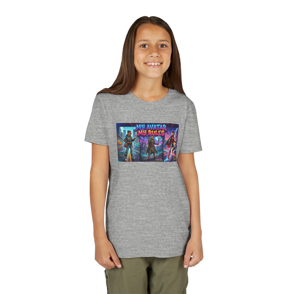 Youth Tee — “MY AVATAR MY RULES” Customizable Character Graphic