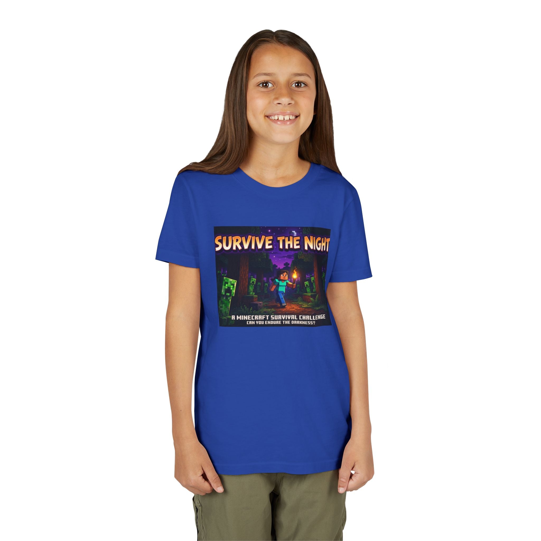 Survive the Night Youth Tee — Glowing Creeper Night Gamer Shirt