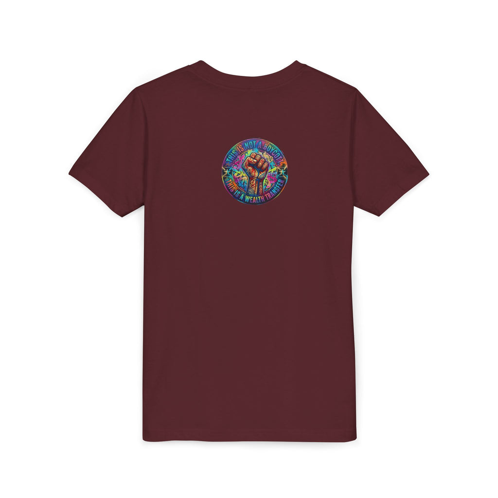 Youth Tee — “BUILD. CREATE. WIN.” Neon Builder City Design