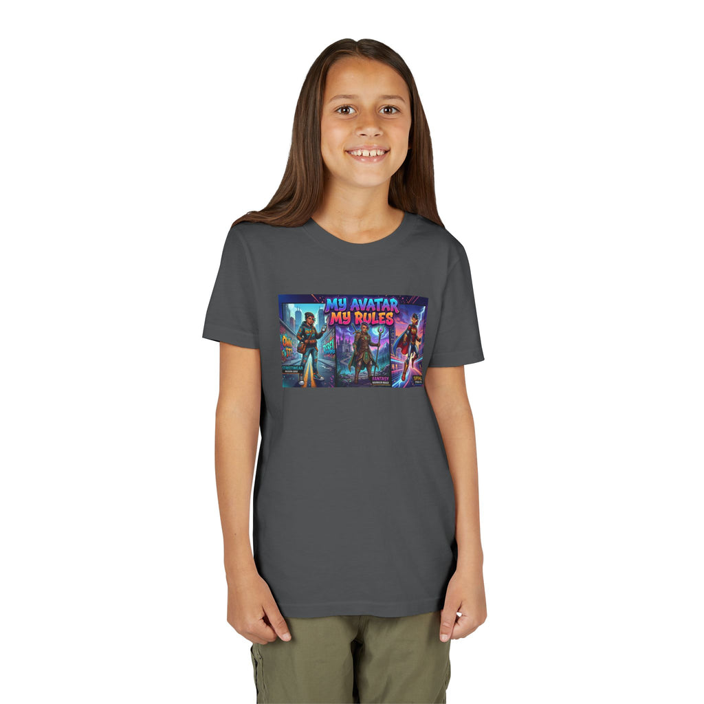 Youth Tee — “MY AVATAR MY RULES” Customizable Character Graphic