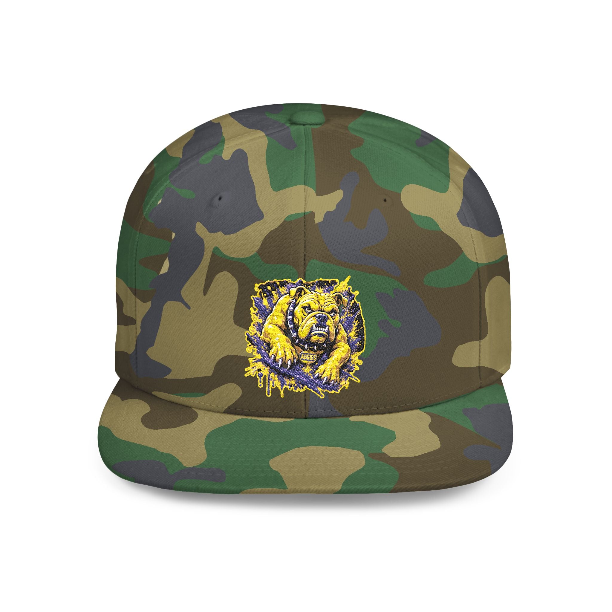 Lion Watercolor Snapback Hat — Yellow & Purple Lion Design
