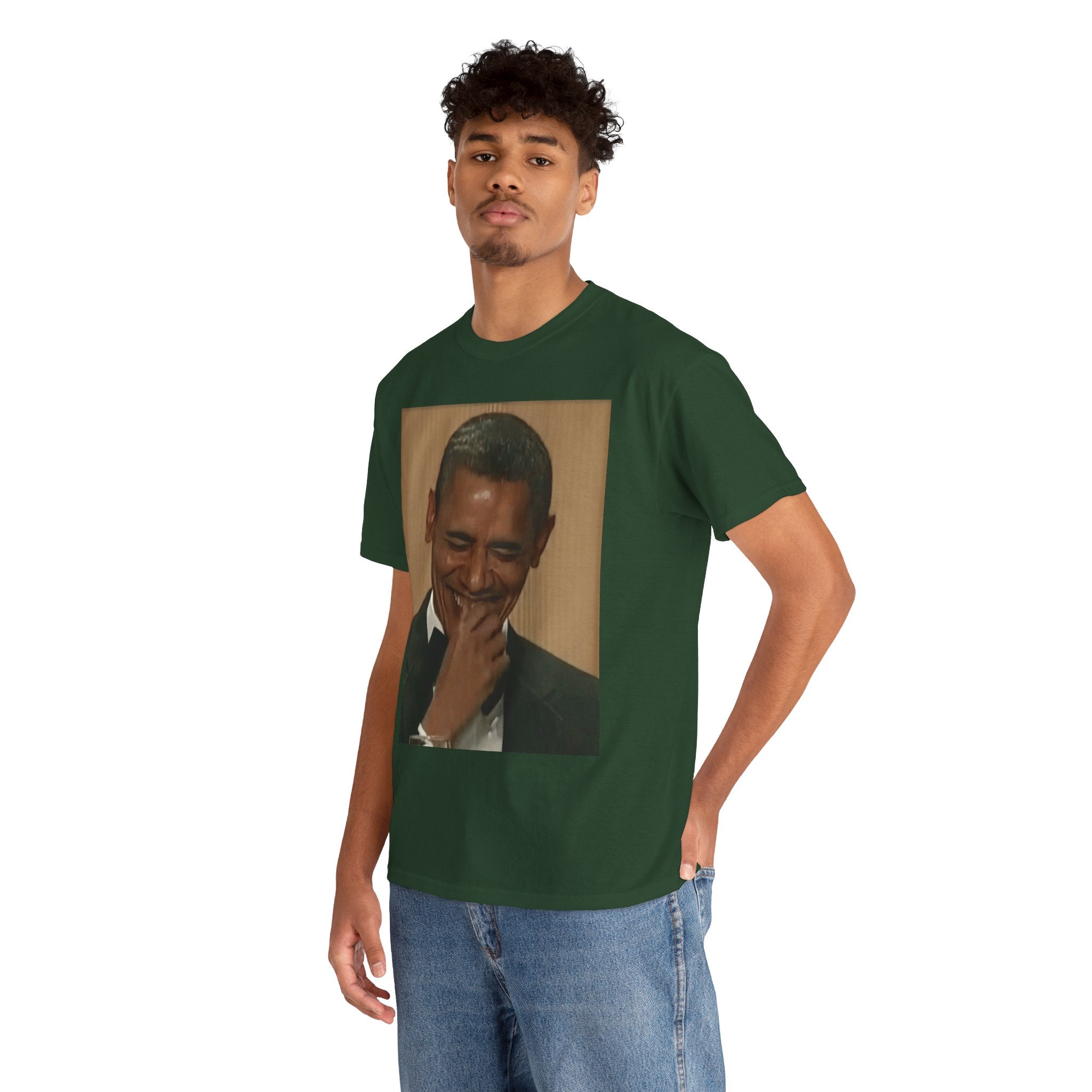 Laughing President Photo Tee — Vintage Smile Graphic T-Shirt