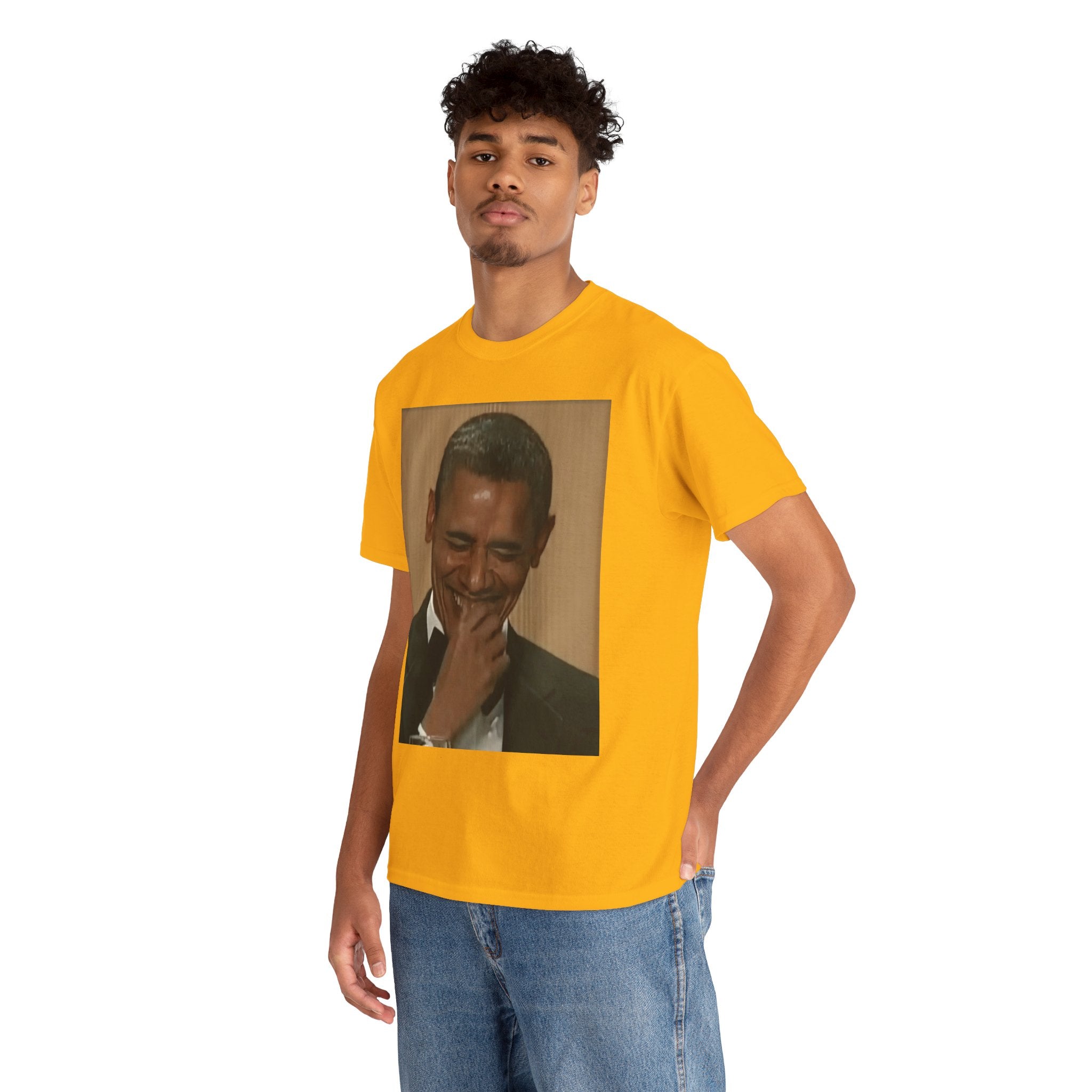 Laughing President Photo Tee — Vintage Smile Graphic T-Shirt