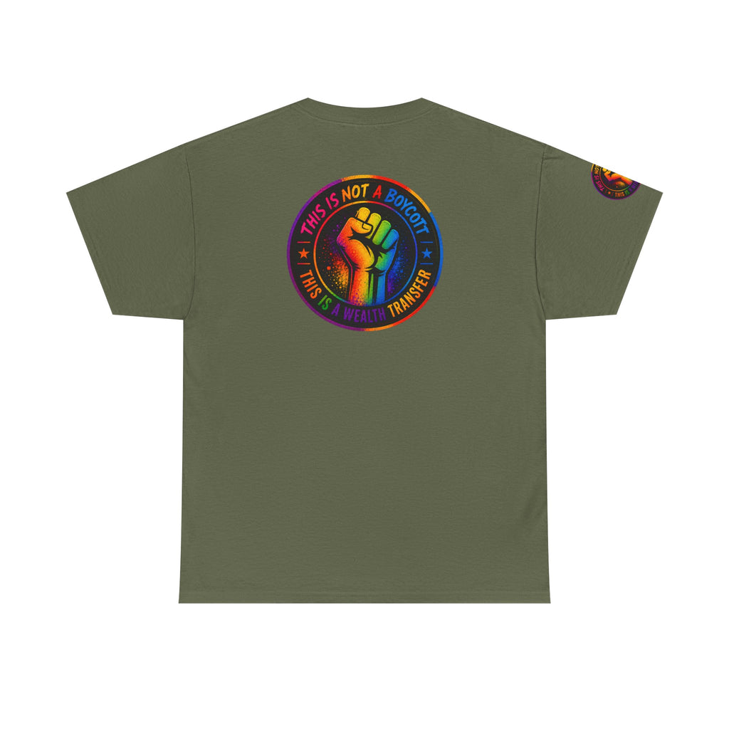 T-Shirt — Rainbow Empowerment Portrait Tee ("This Is Not A Boycott, This Is A Human Transaction")