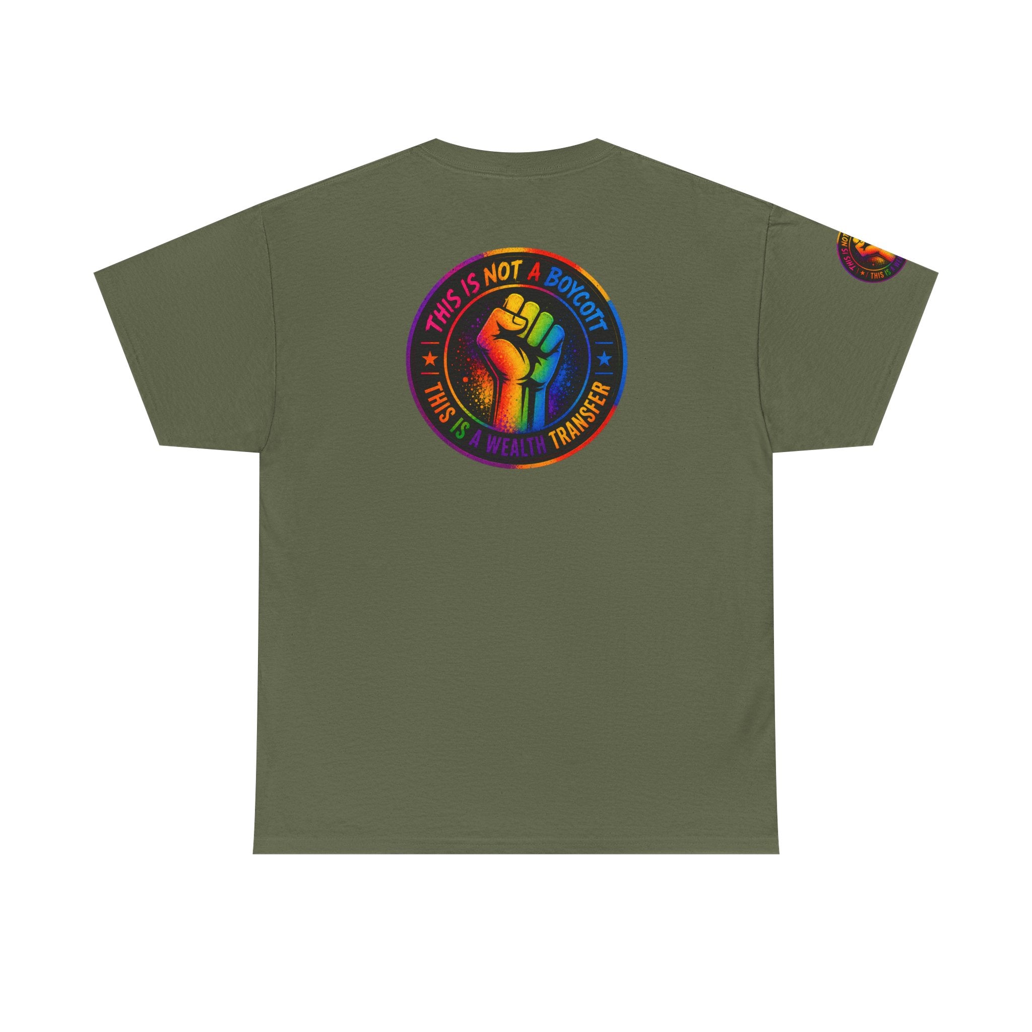 T-Shirt — Rainbow Empowerment Portrait Tee ("This Is Not A Boycott, This Is A Human Transaction")