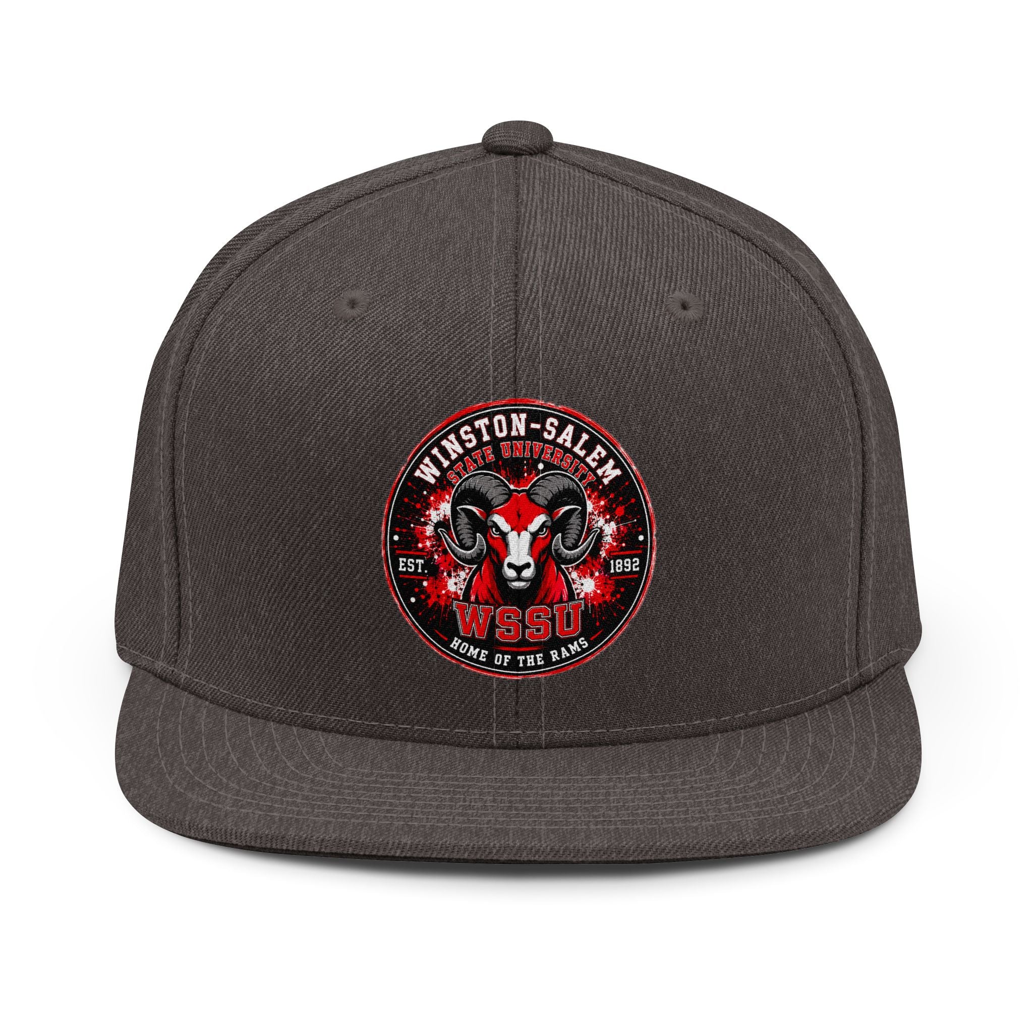 WSSU Rams Snapback Hat - Winston-Salem State University Ram Head Logo Cap