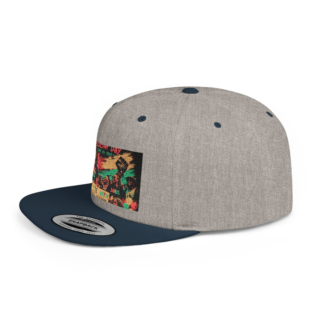 Reggae Vibes Flat Bill Snapback Hat — Colorful Rasta Music Patch