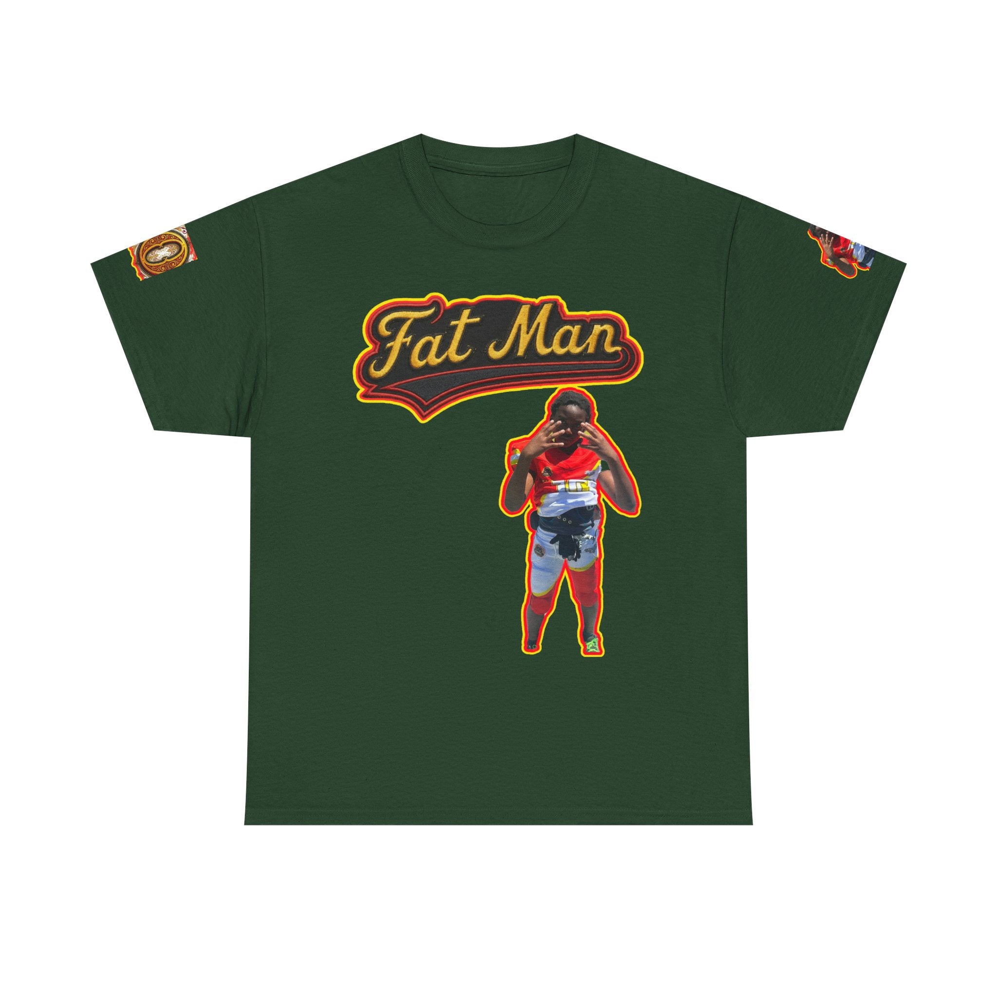 Fat Man Graphic Tee — Retro Boxing Design with '10' Back Patch