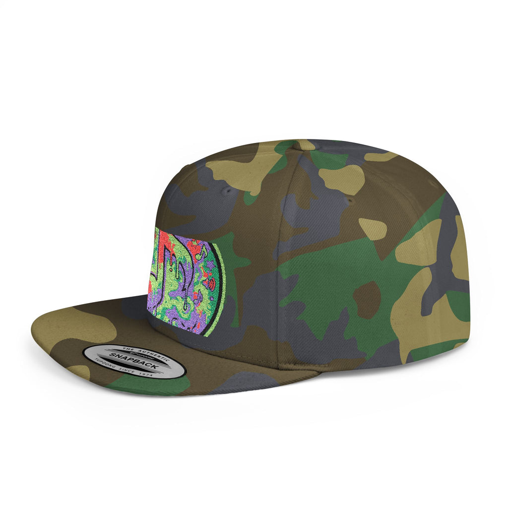 Copy of Copy of Flat Bill Snapback Hat — Retro Dance Crew Graphic Cap