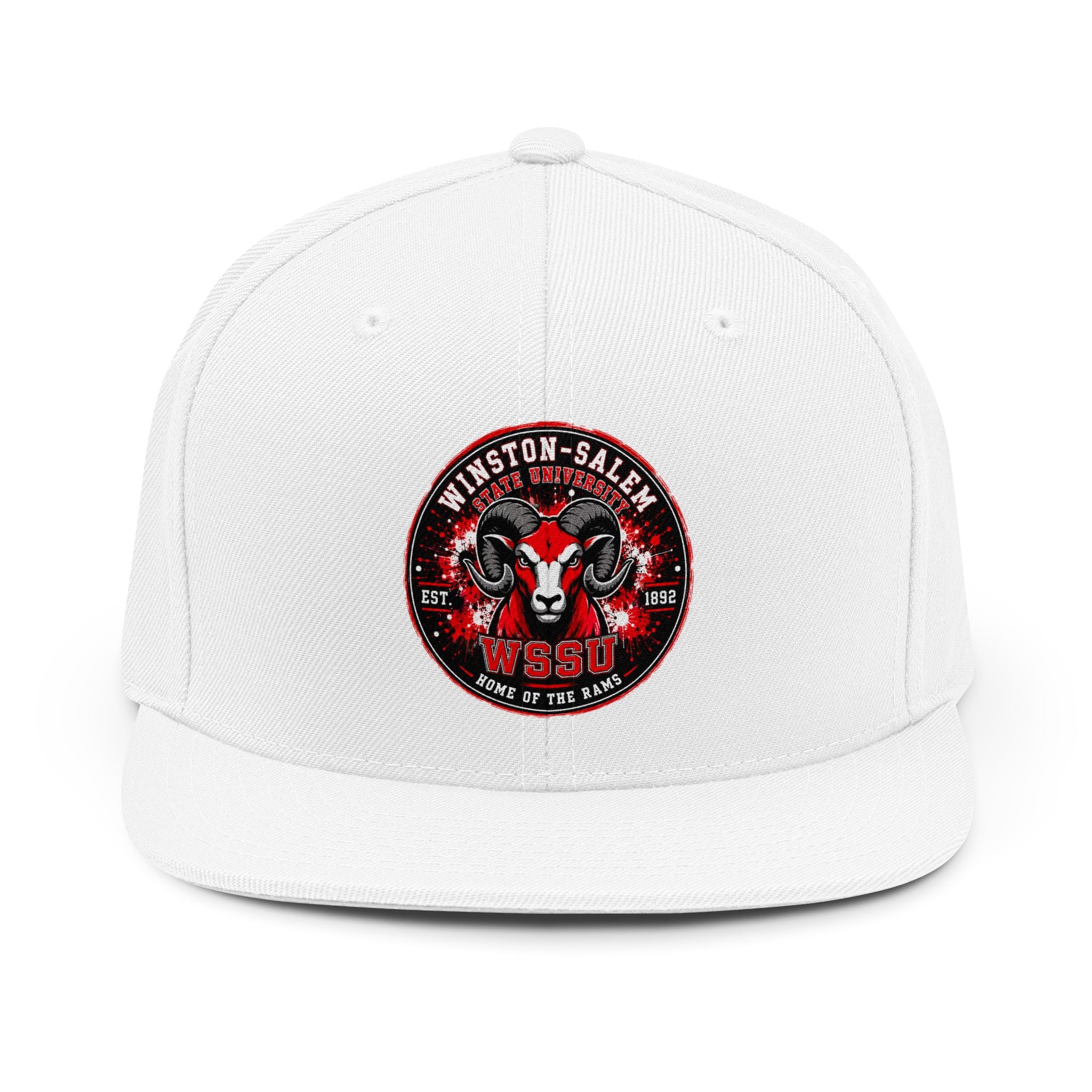 WSSU Rams Snapback Hat - Winston-Salem State University Ram Head Logo Cap