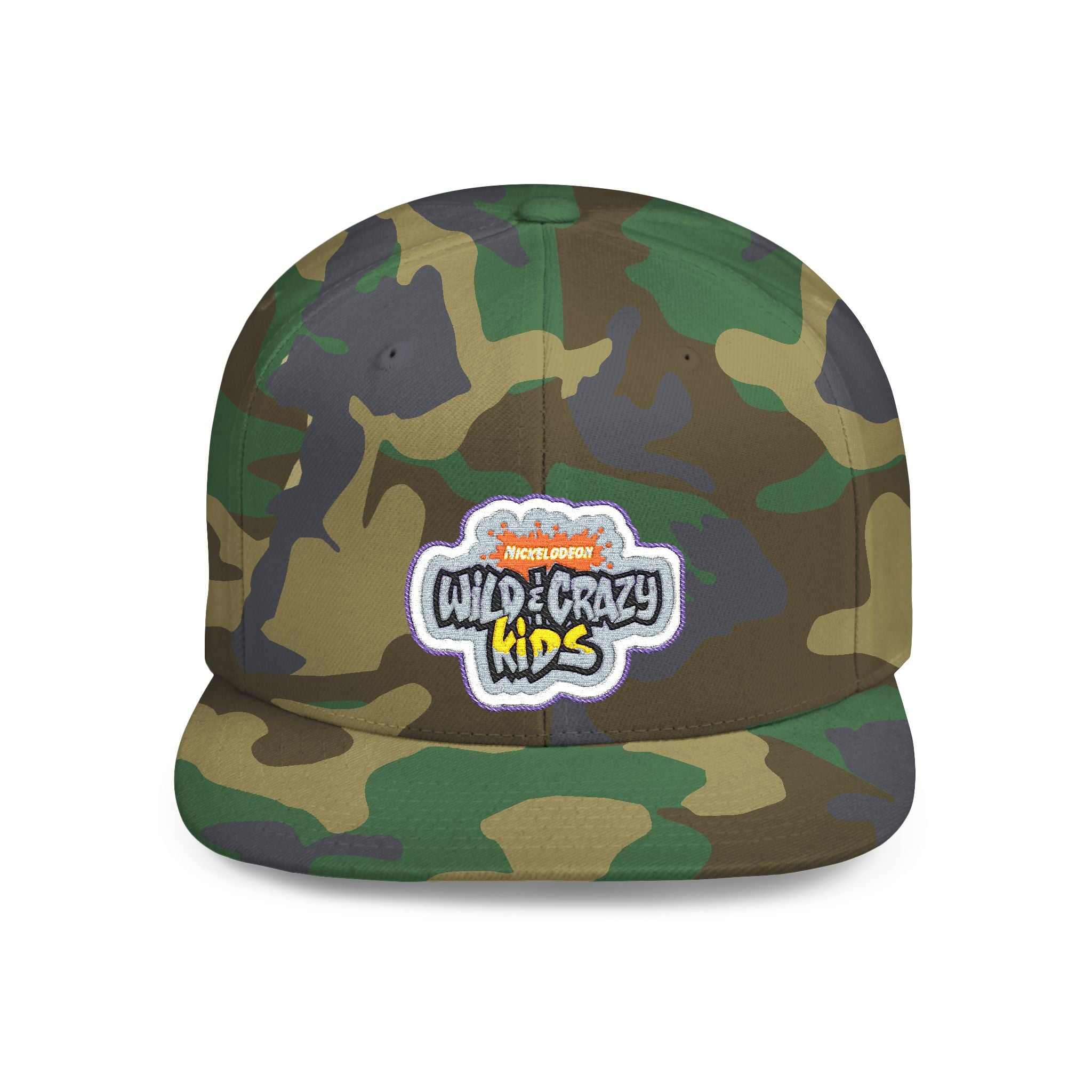 Flat Bill Snapback Hat — 'Neighborhood Vibes' Embroidered Patch Cap