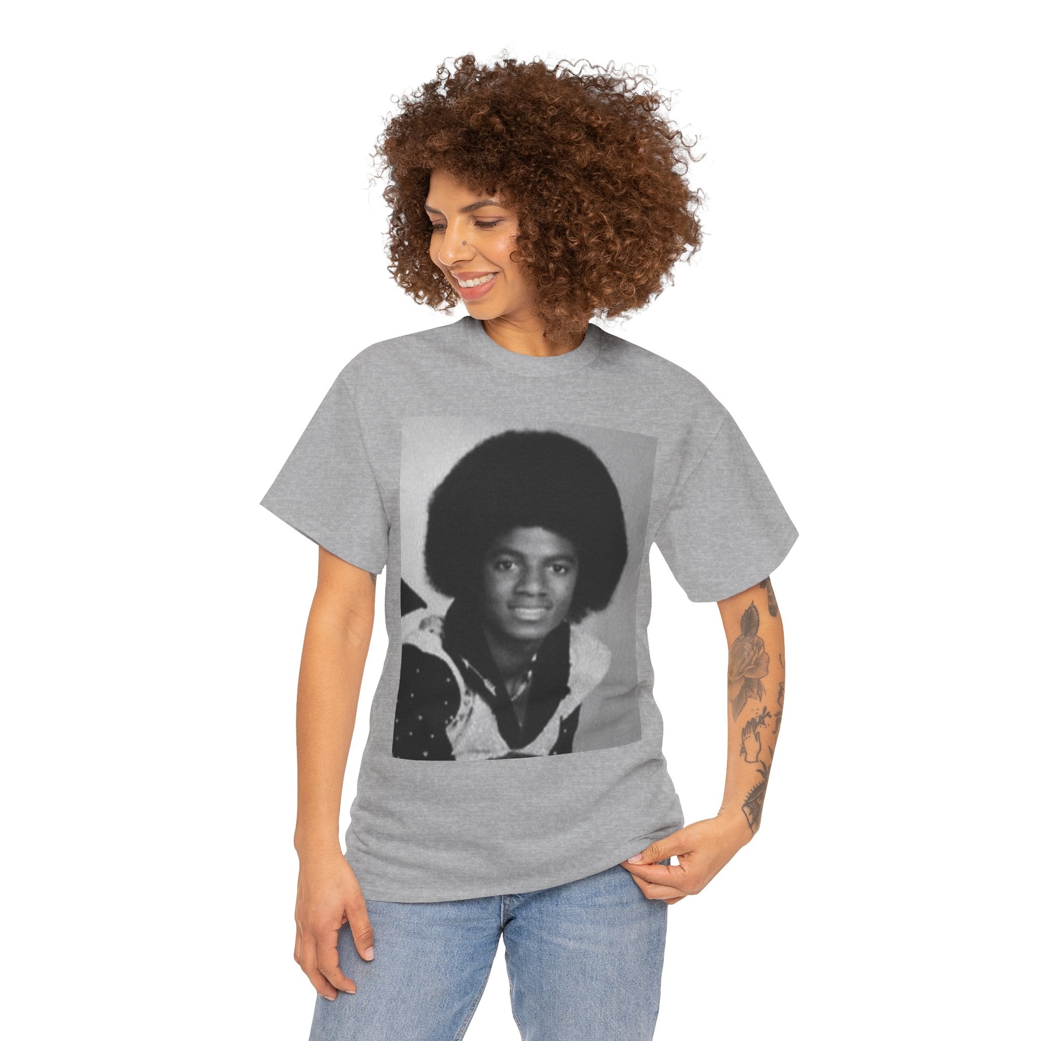 Graphic Tee — Retro Portrait Front with Black Power Fist Back