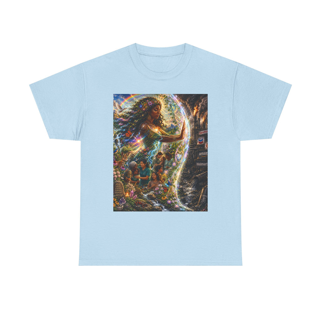 Cosmic Guardian Tee — Earth Mother Spiritual Graphic T-Shirt