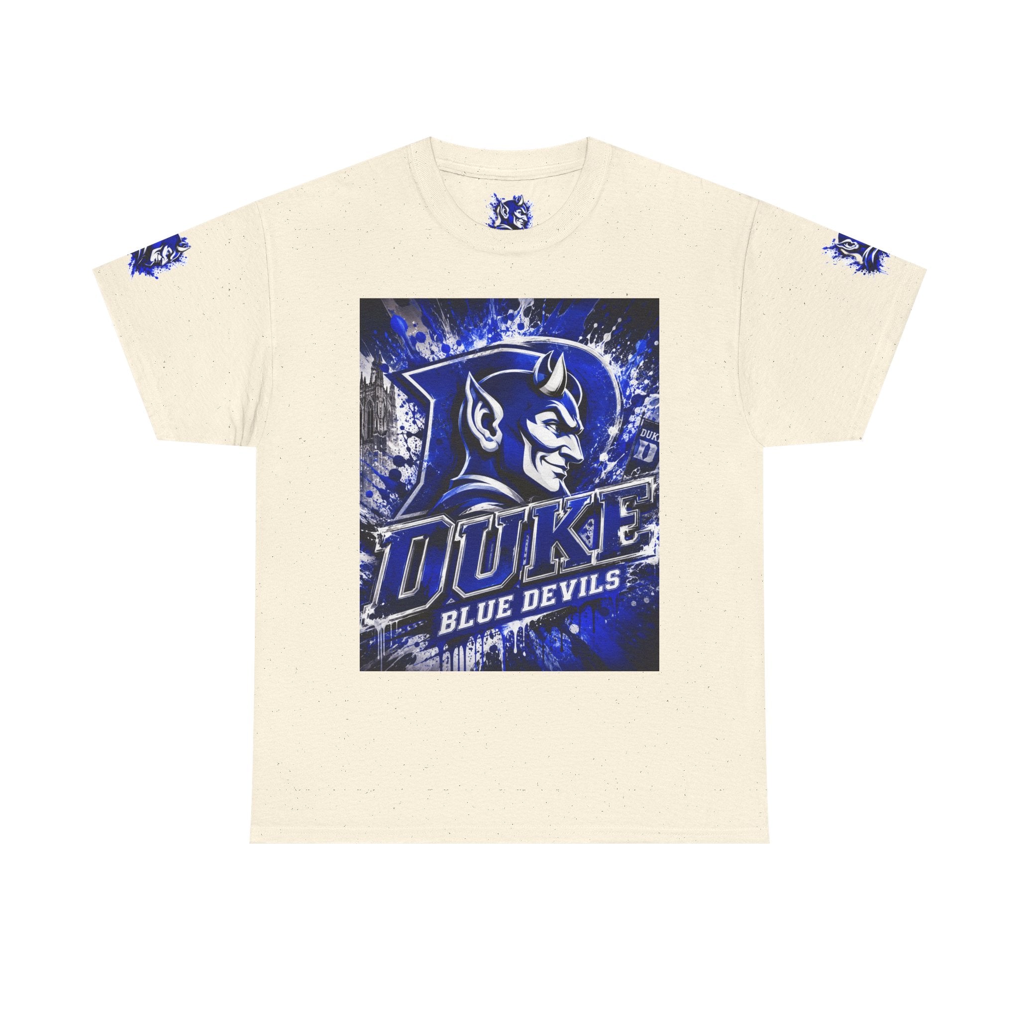 Duke Blue Devils Graphic Tee — Splatter Devil Logo T‑Shirt