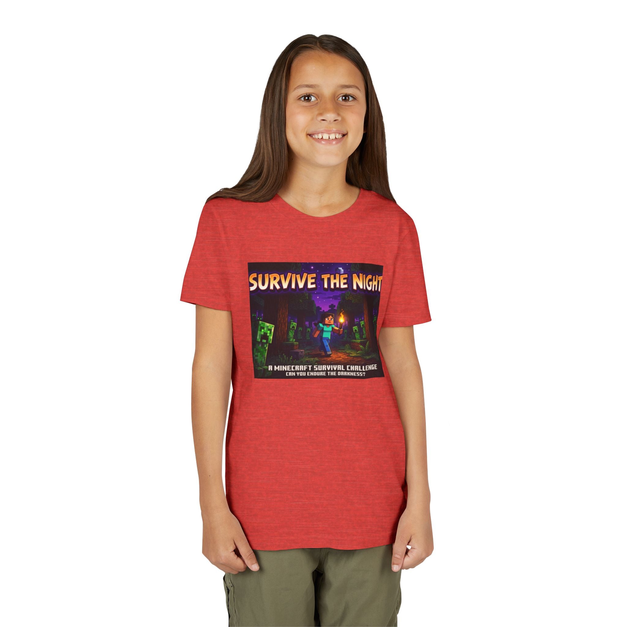 Survive the Night Youth Tee — Glowing Creeper Night Gamer Shirt