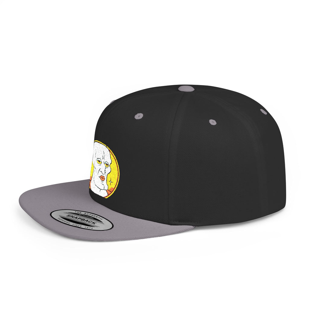 Snapback Hat — Cute Cat Holding Flower Patch, Cute Kawaii Cat Embroidered Cap
