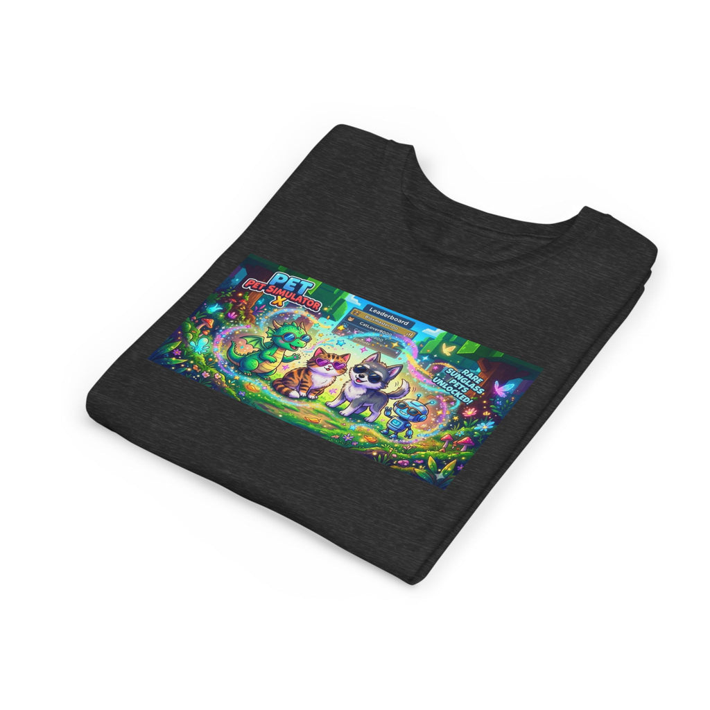 Cute Fantasy Pets Sunglasses Tee — Dragon, Cat, Wolf & Robot Pets