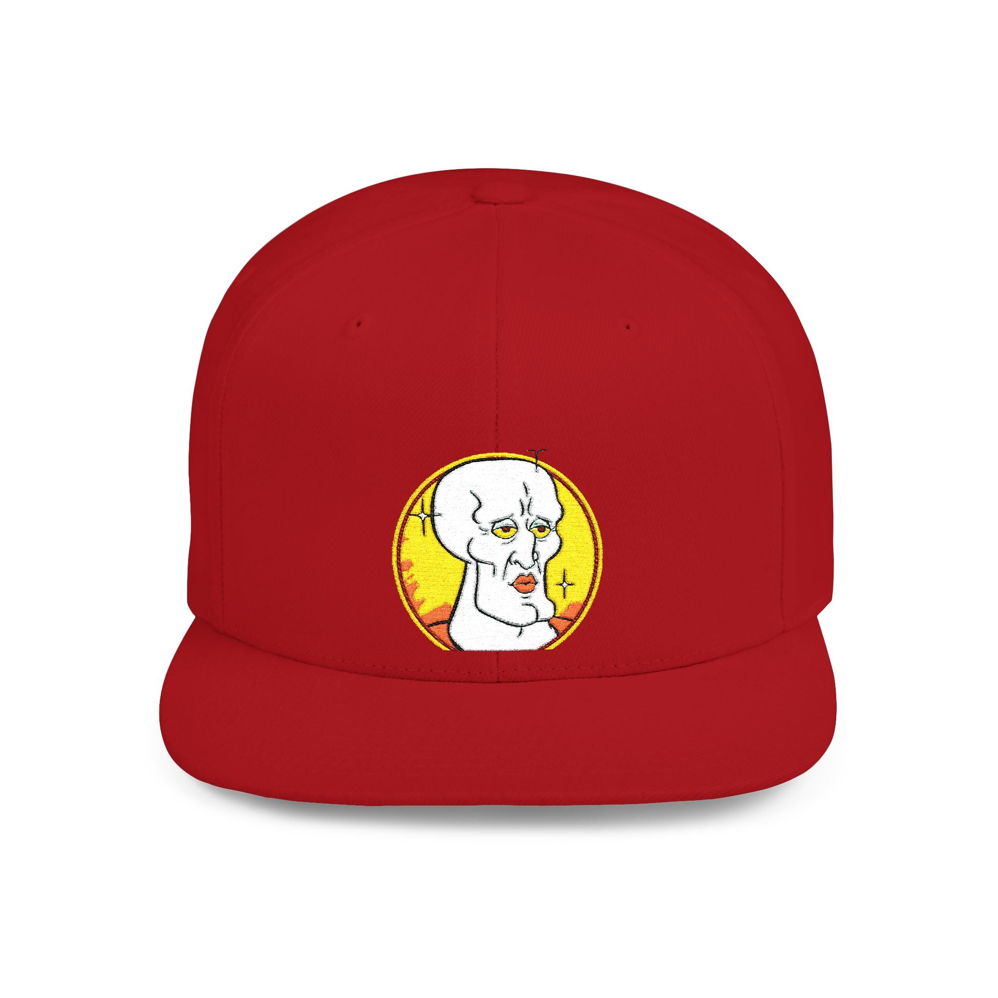 Snapback Hat — Cute Cat Holding Flower Patch, Cute Kawaii Cat Embroidered Cap