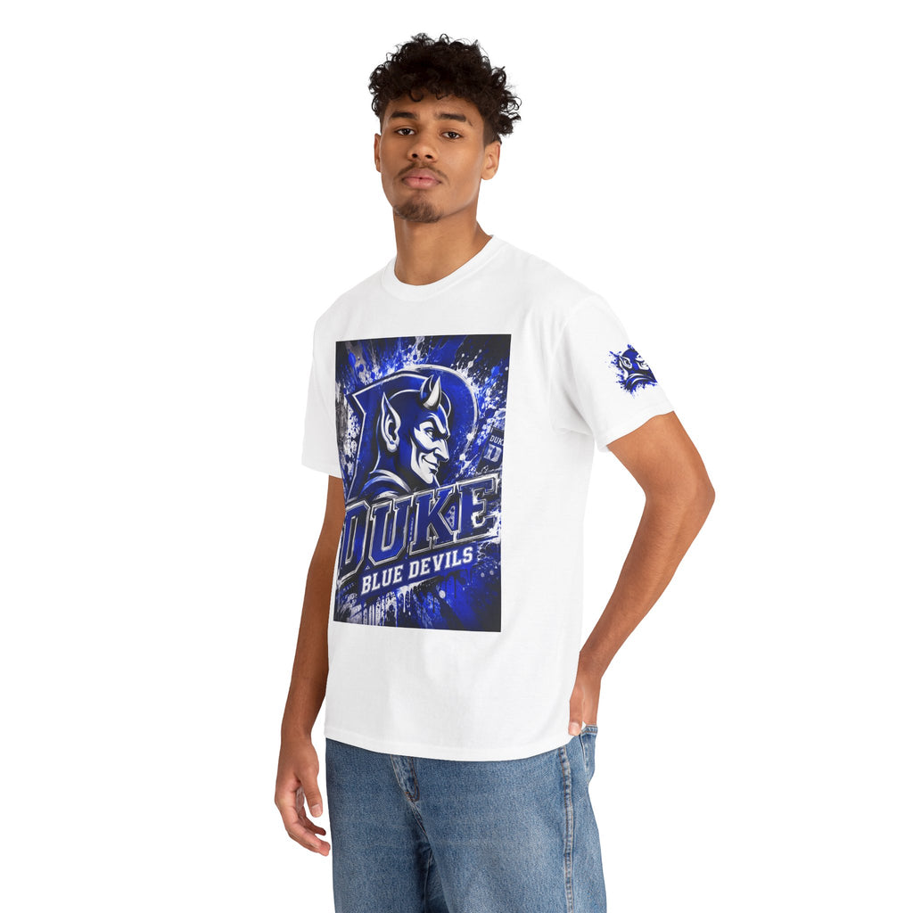 Duke Blue Devils Graphic Tee — Splatter Devil Logo T‑Shirt
