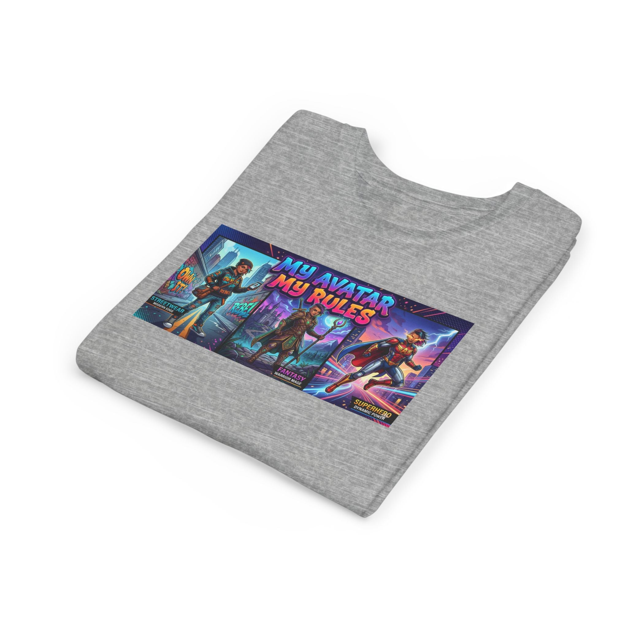 Youth Tee — “MY AVATAR MY RULES” Customizable Character Graphic