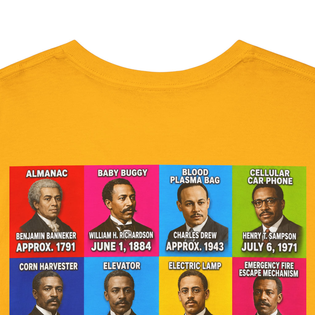 Black inventors Grid T‑Shirt — Colorful Historical Portraits Tee
