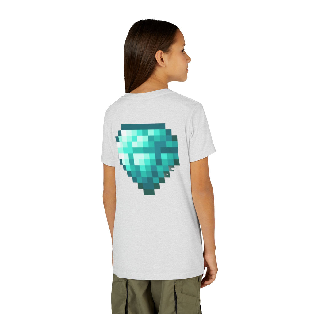 Youth Diamond Legend Tee — Pixel Minecraft-Style Gem Graphic Shirt