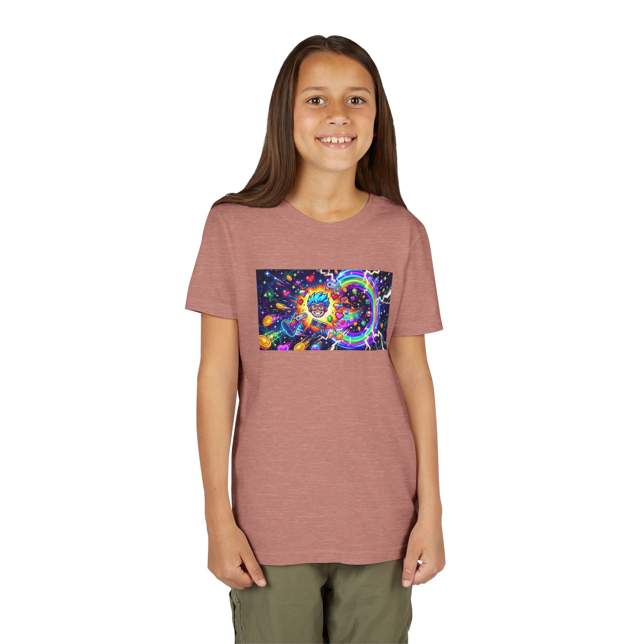 Kids Gaming Tee — Neon Rainbow Portal Gamer Shirt