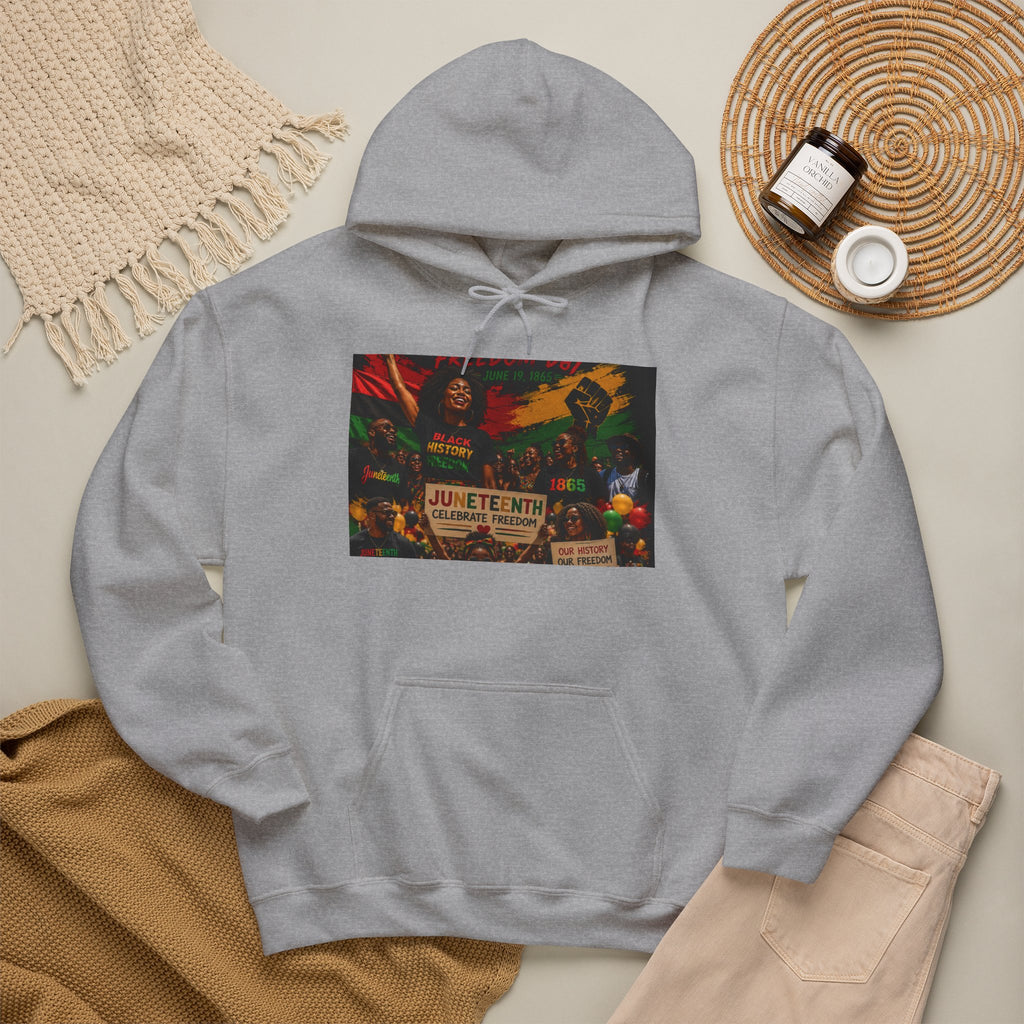 Juneteenth Celebration Hoodie — Juneteenth 1865 Freedom Retro Graphic Hooded Sweatshirt