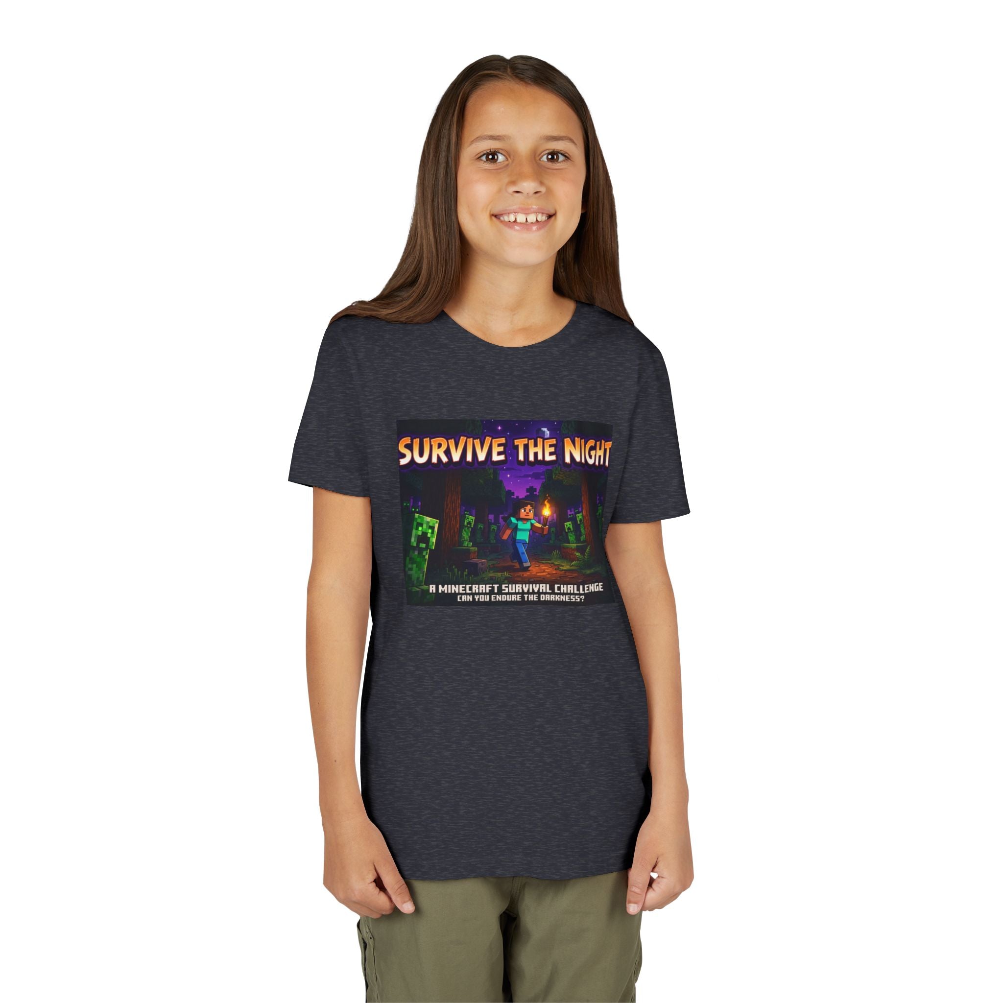 Survive the Night Youth Tee — Glowing Creeper Night Gamer Shirt