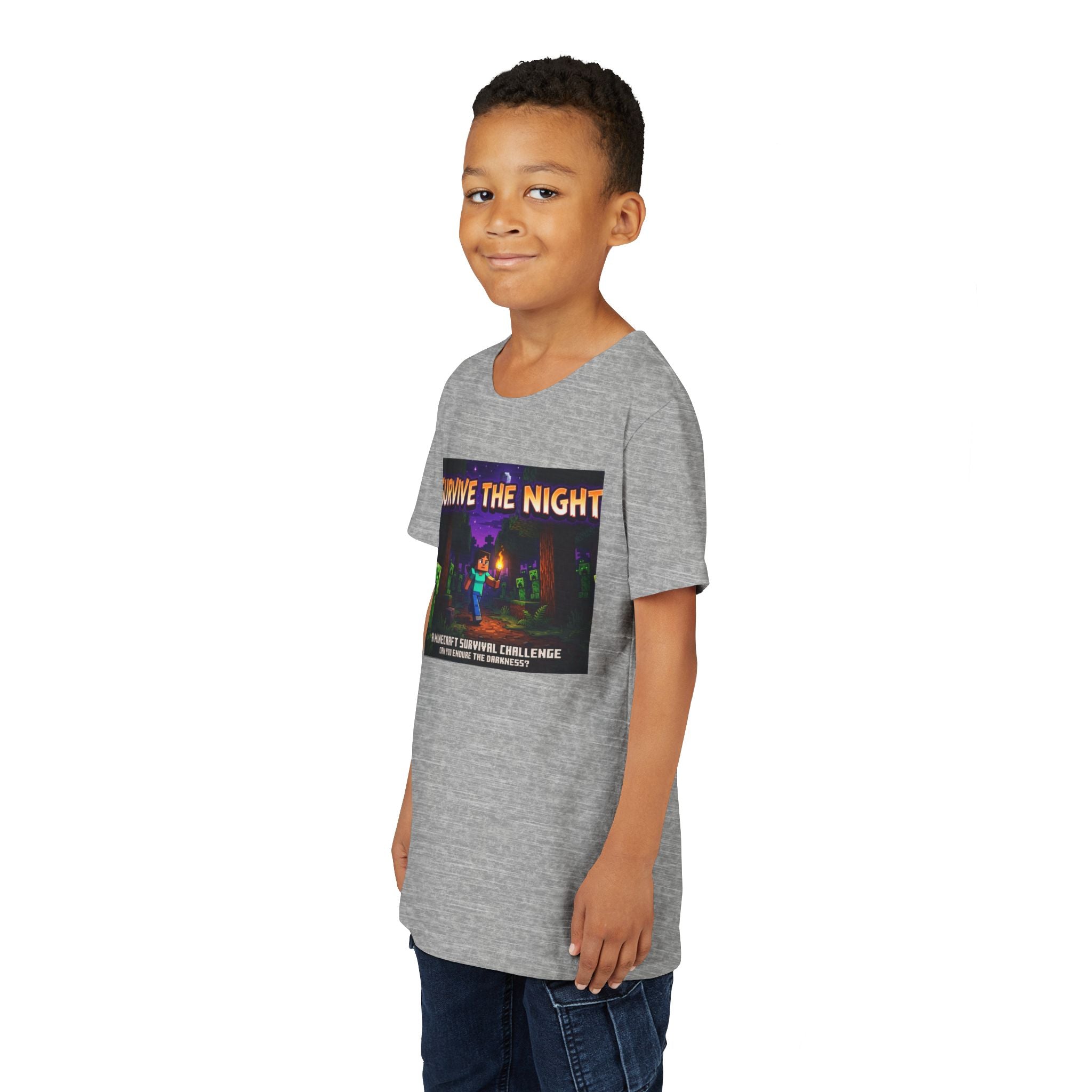 Survive the Night Youth Tee — Glowing Creeper Night Gamer Shirt