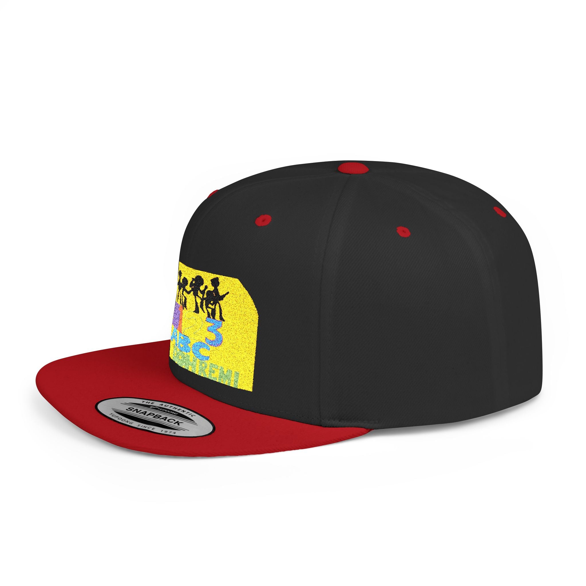 Flat Bill Snapback Hat — Retro Dance Crew Graphic Cap