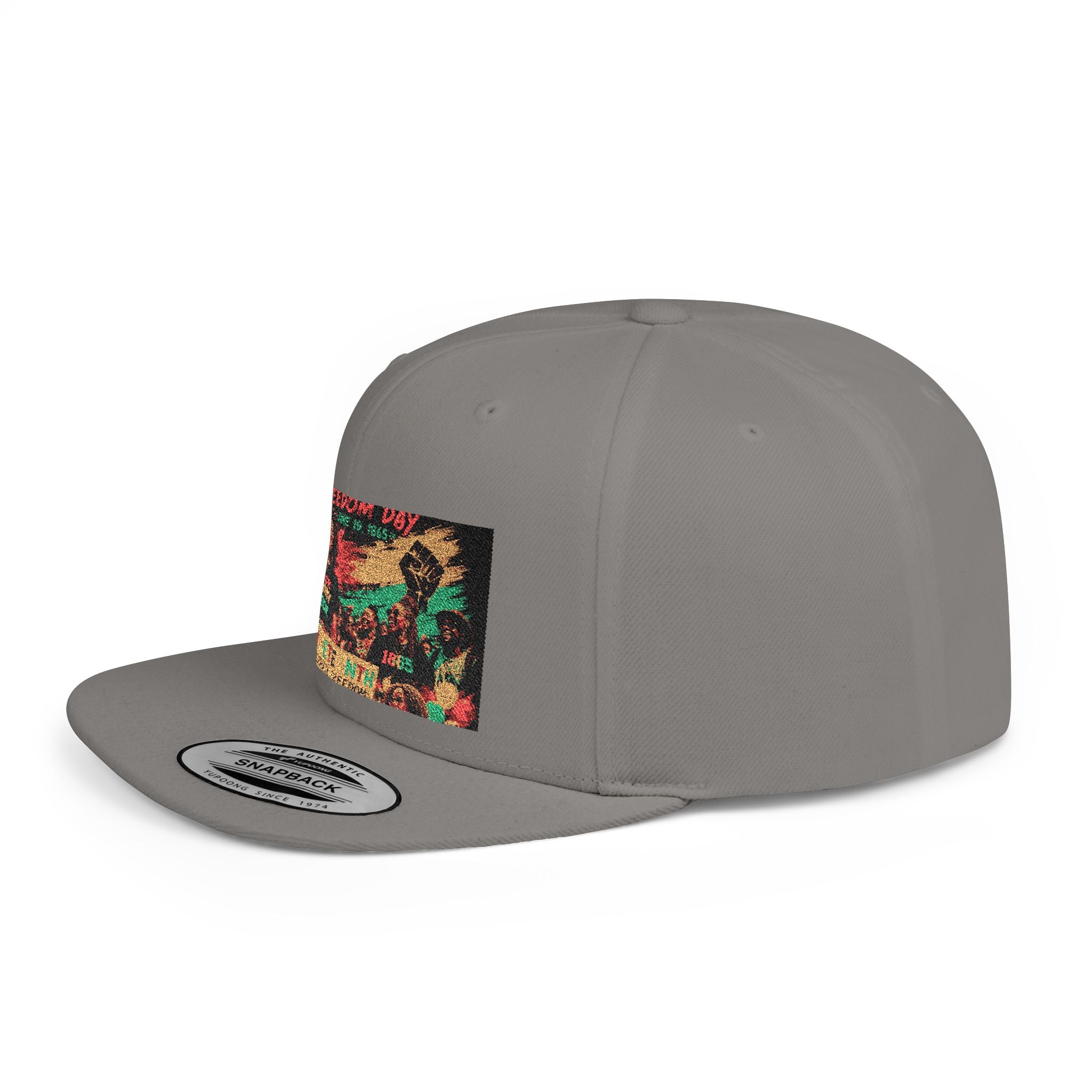 Reggae Vibes Flat Bill Snapback Hat — Colorful Rasta Music Patch