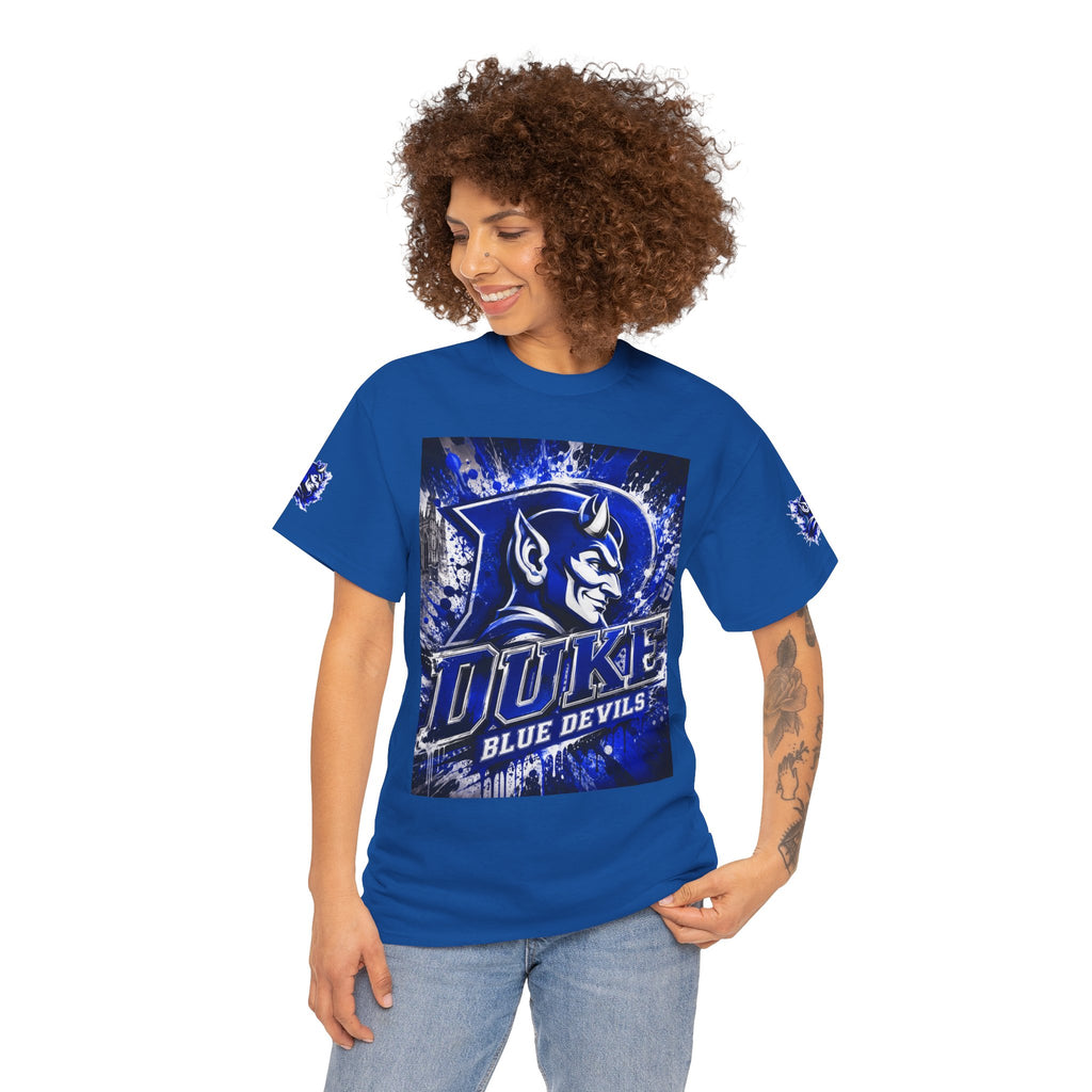 Duke Blue Devils Graphic Tee — Splatter Devil Logo T‑Shirt
