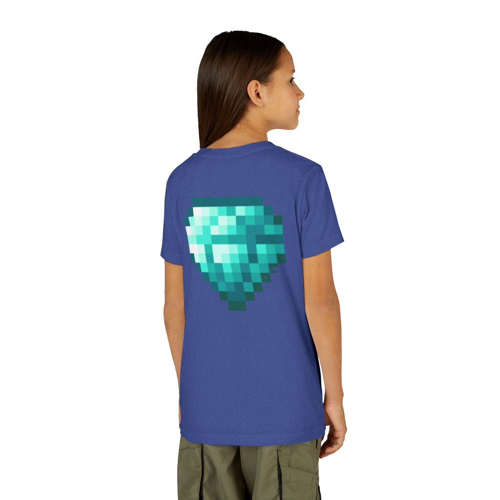 Youth Diamond Legend Tee — Pixel Minecraft-Style Gem Graphic Shirt