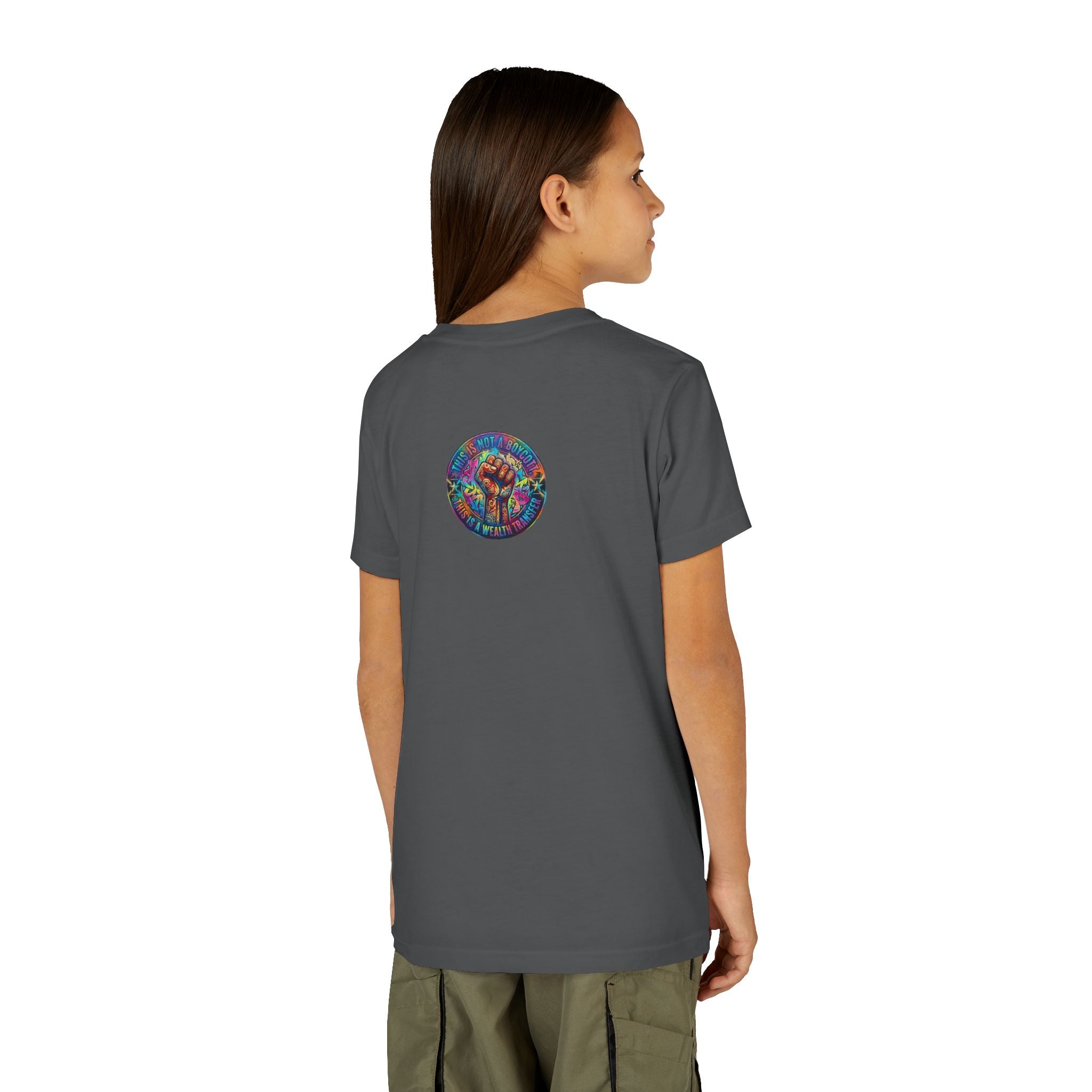 Youth Trophy Lightning Tee — Winning Kids' Short Sleeve Shirt with Stars & Confetti