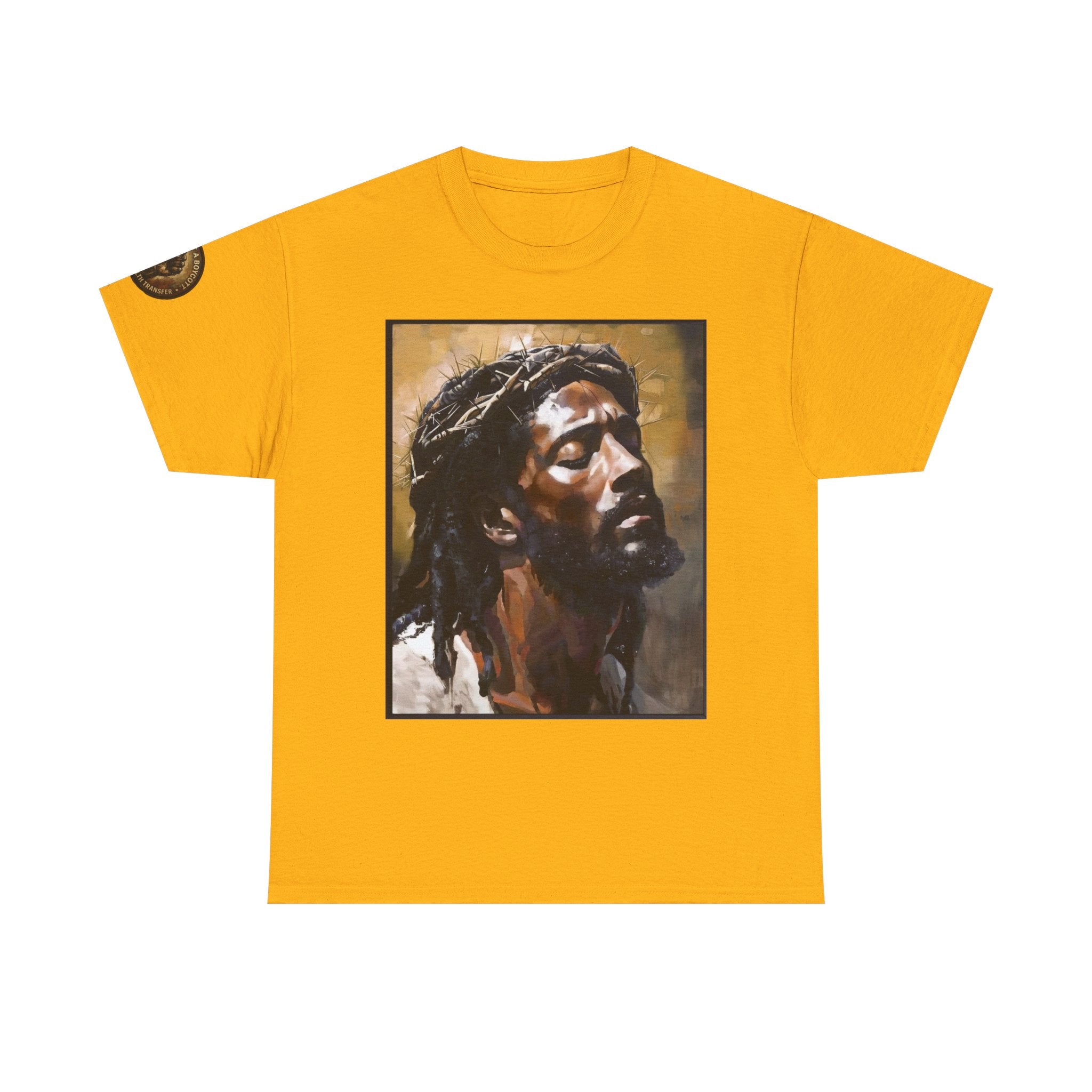 Jesus Portrait Tee with 'This Is Not A Boycott — This Is A Wealth Transfer' Back Emblem