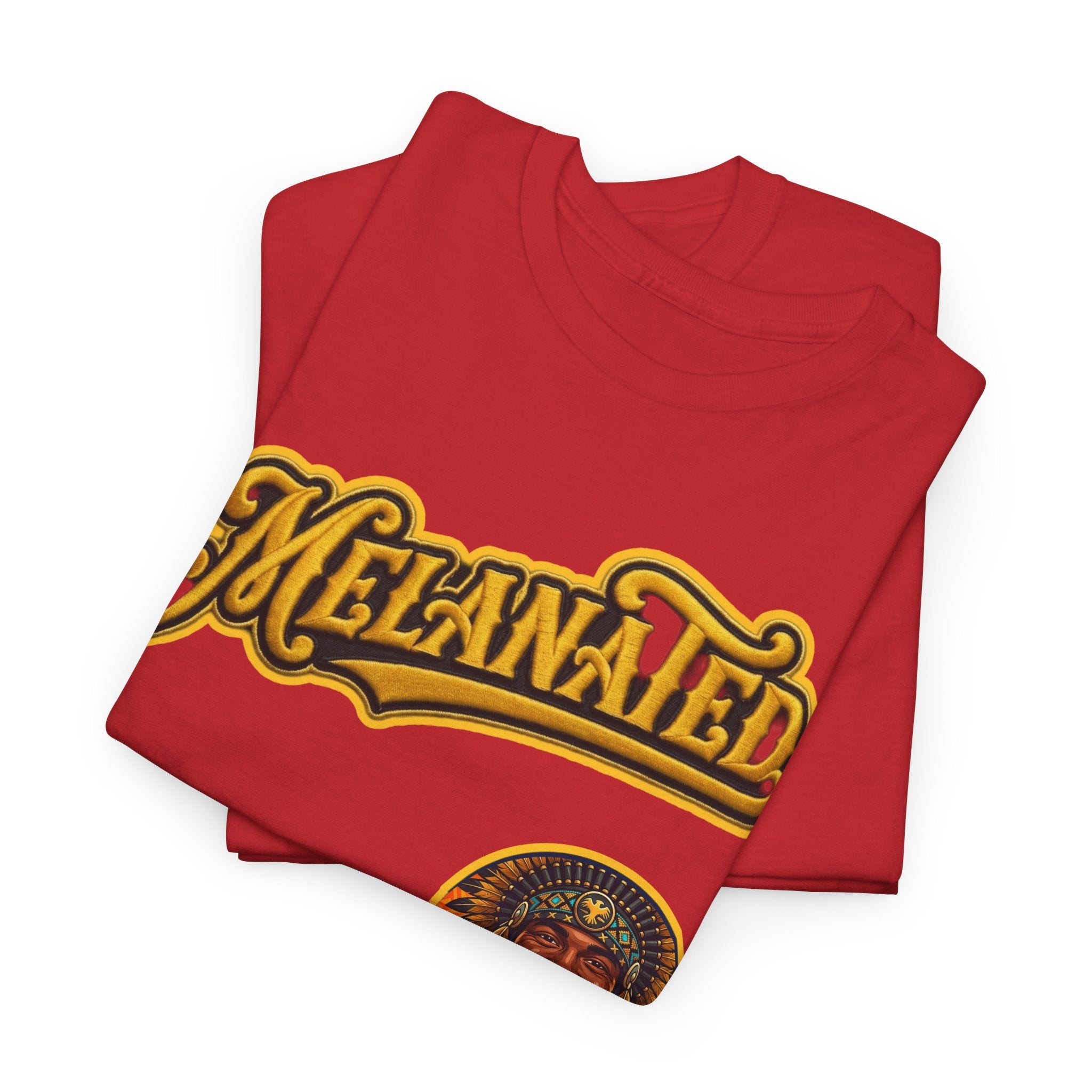 Melanated 19 Graphic Tee — Retro Script Logo & Gold Number Baseball Shirt