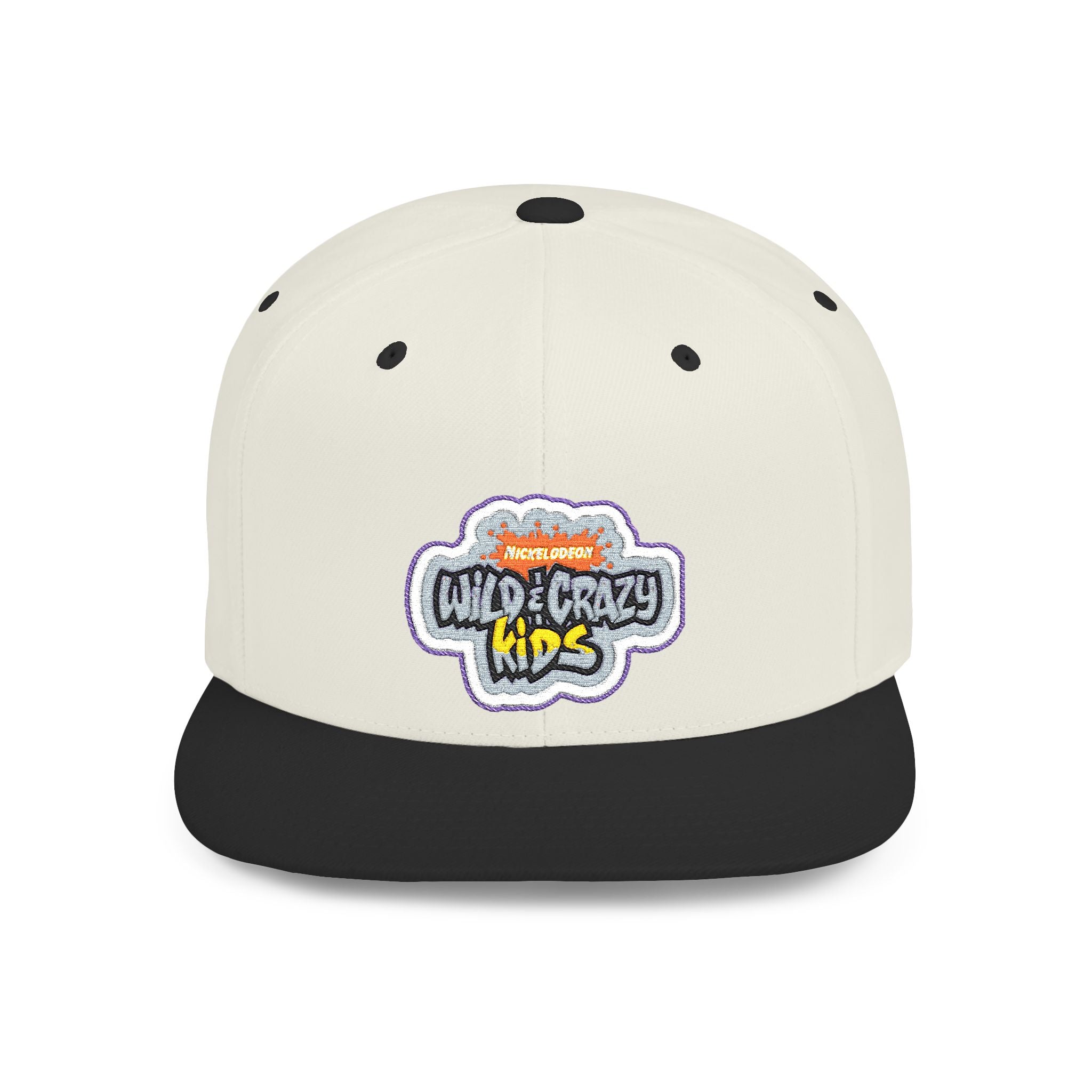 Flat Bill Snapback Hat — 'Neighborhood Vibes' Embroidered Patch Cap