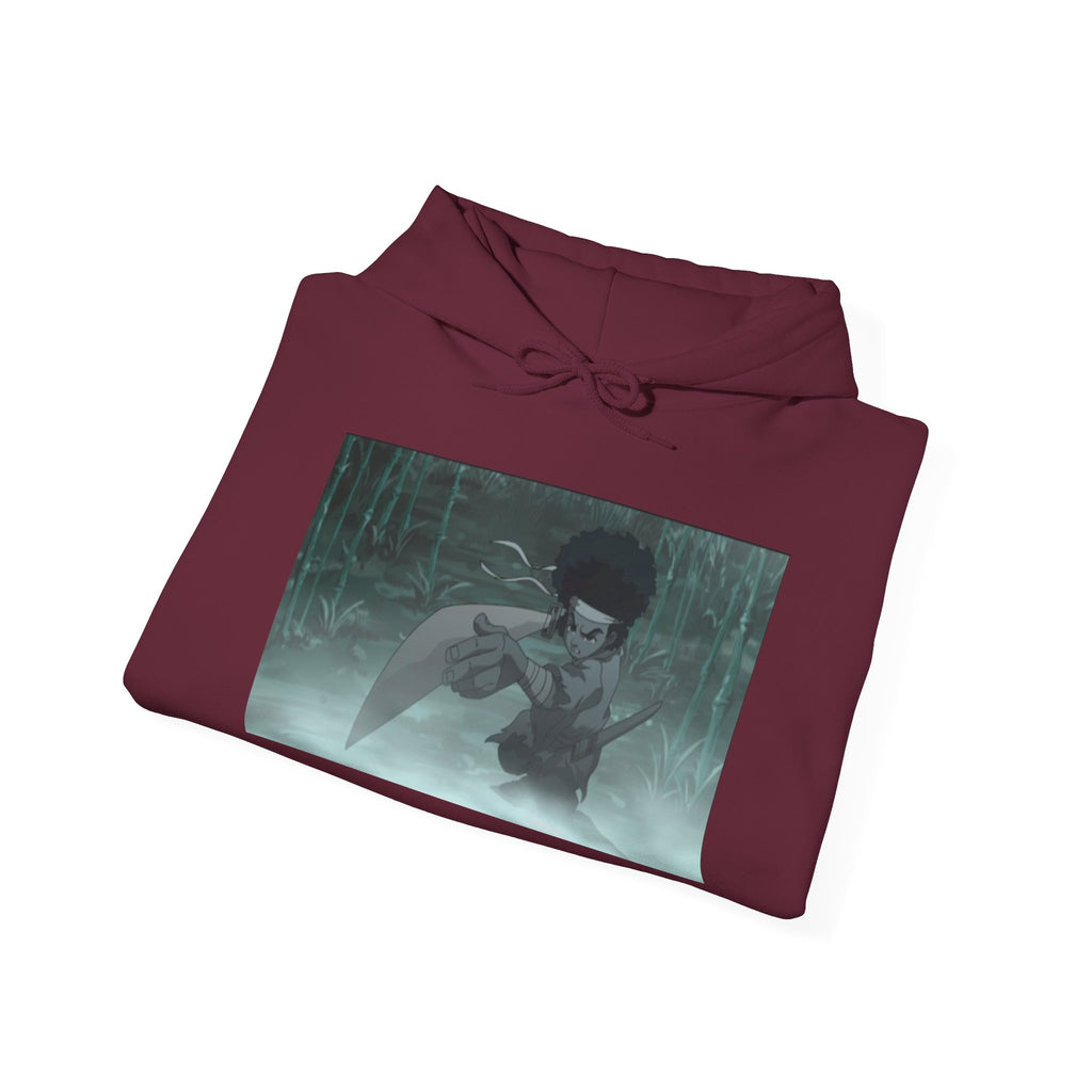 Moody Forest Angel Hoodie — Ethereal Wings Graphic Sweatshirt
