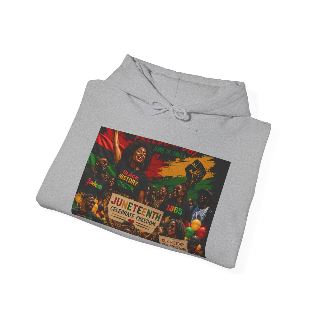 Juneteenth Celebration Hoodie — Juneteenth 1865 Freedom Retro Graphic Hooded Sweatshirt
