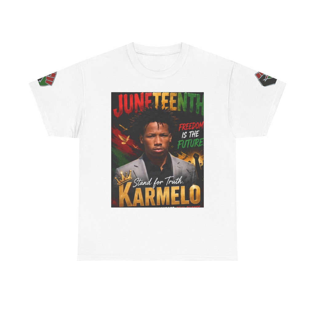 Juneteenth Fist Tee — "Freedom Is The Future" Karmelo Tribute Shirt