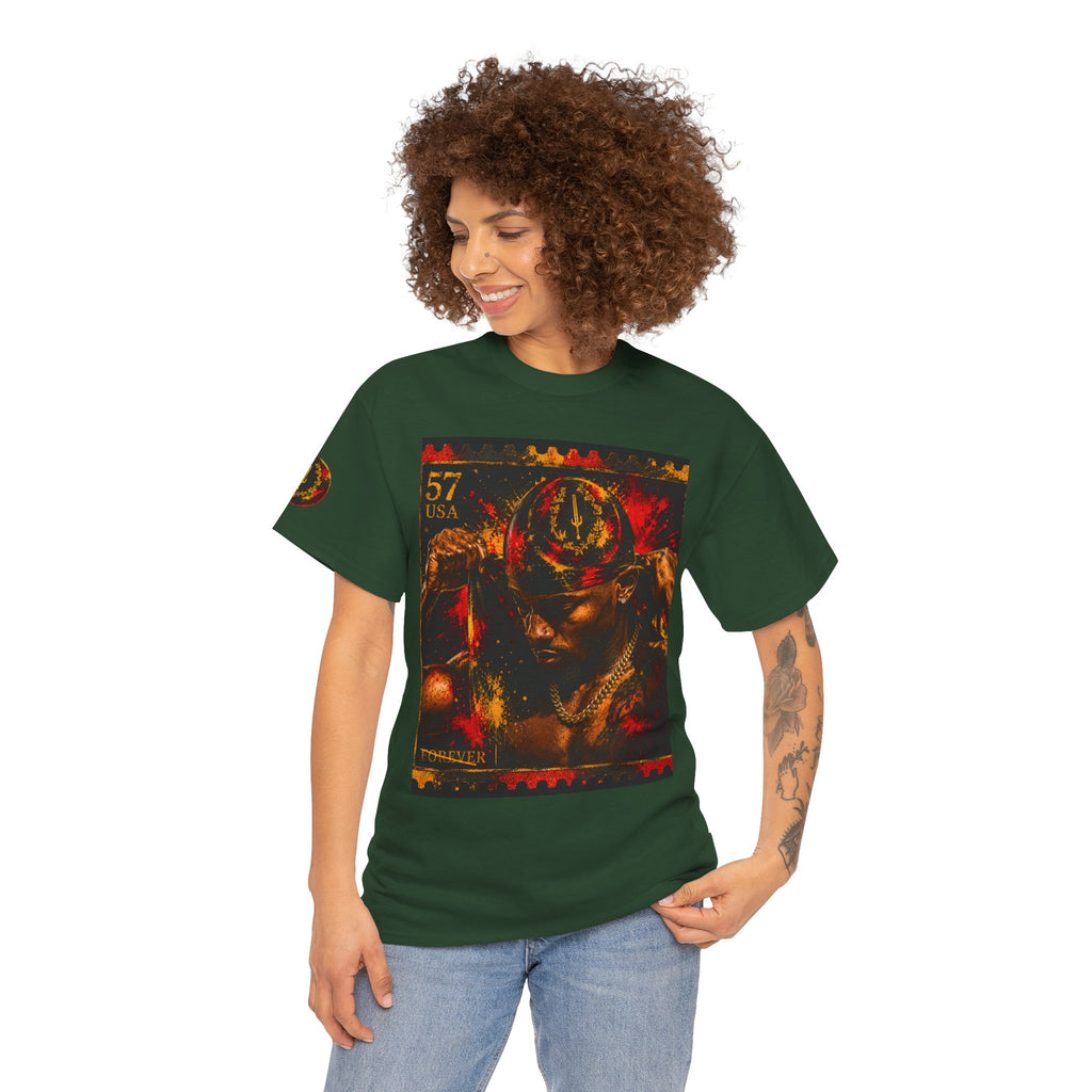 T-Shirt — Regal Afrocentric Portrait Tee (57 USA Stamp Design)